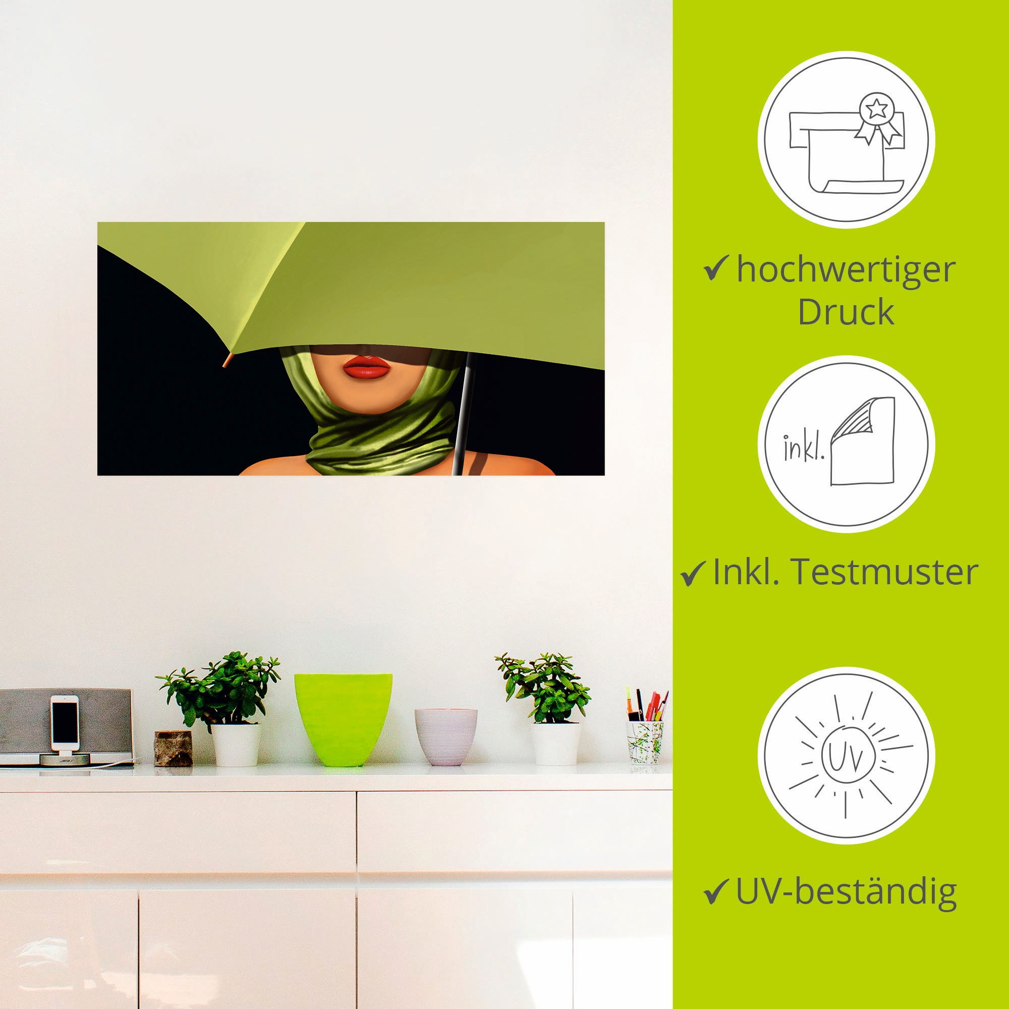 Artland Artprint Rode lippen als artprint op linnen, poster, muursticker in verschillende maten