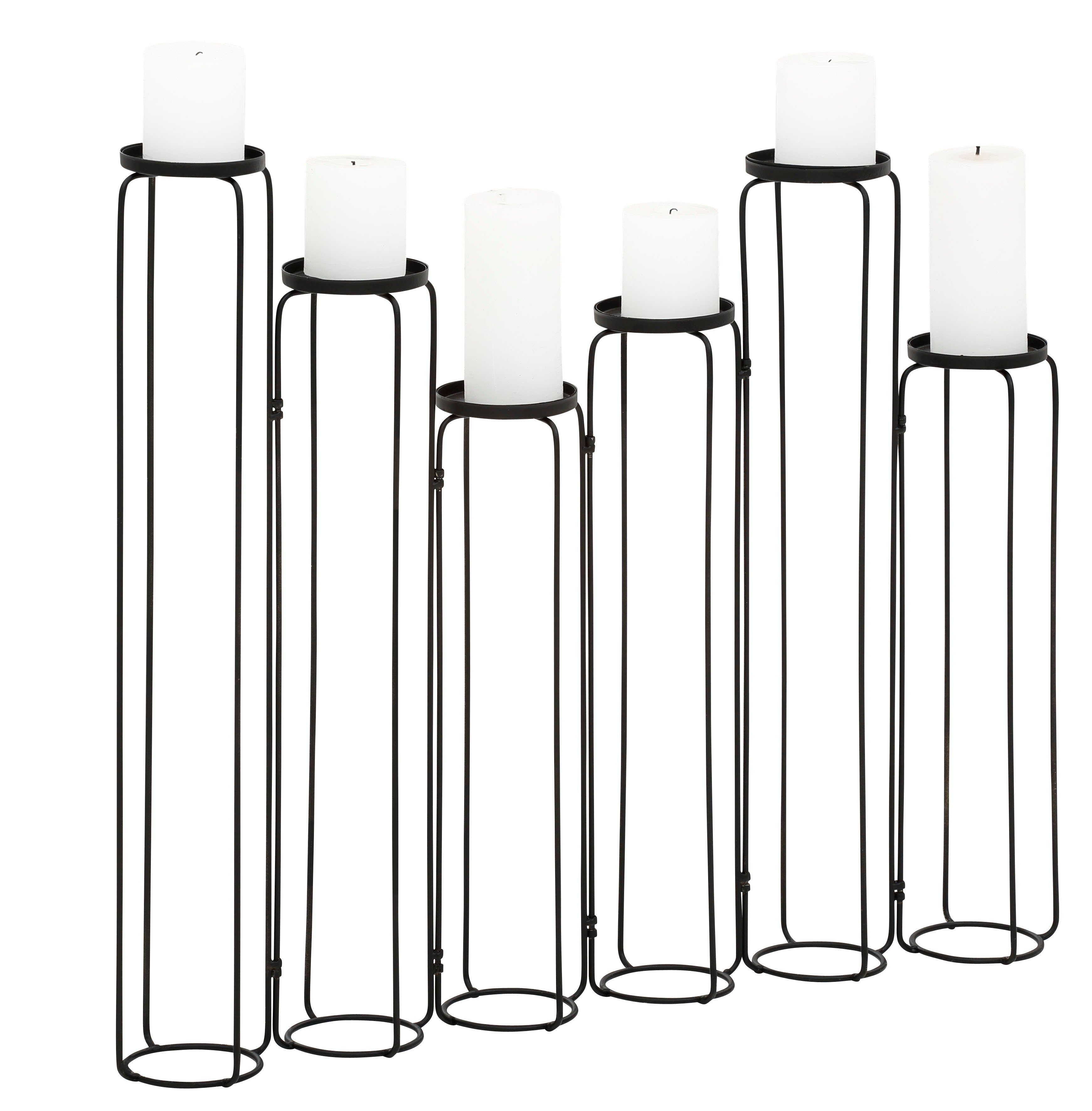 Leonique Kaarsenstandaard Mareesa van metaal, voor stompkaarsen, hoogte ca. 65 cm, verschillend opstelbaar (1 stuk)