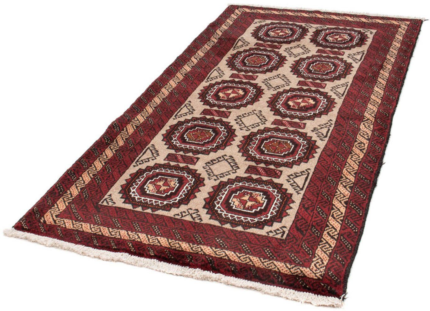 morgenland Hoogpolige loper Belutsch geheel gedessineerd beige 195 x 104 cm hoogpolige vloerkleden beige