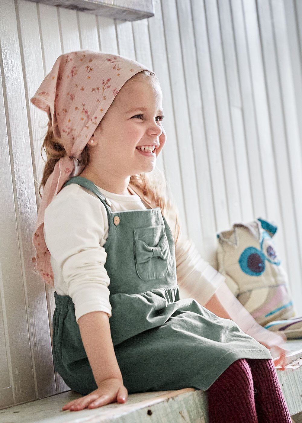 MAXIMO Salopetjurk hoog katoengehalte, stretch-corduroy, bandjes, elastische band