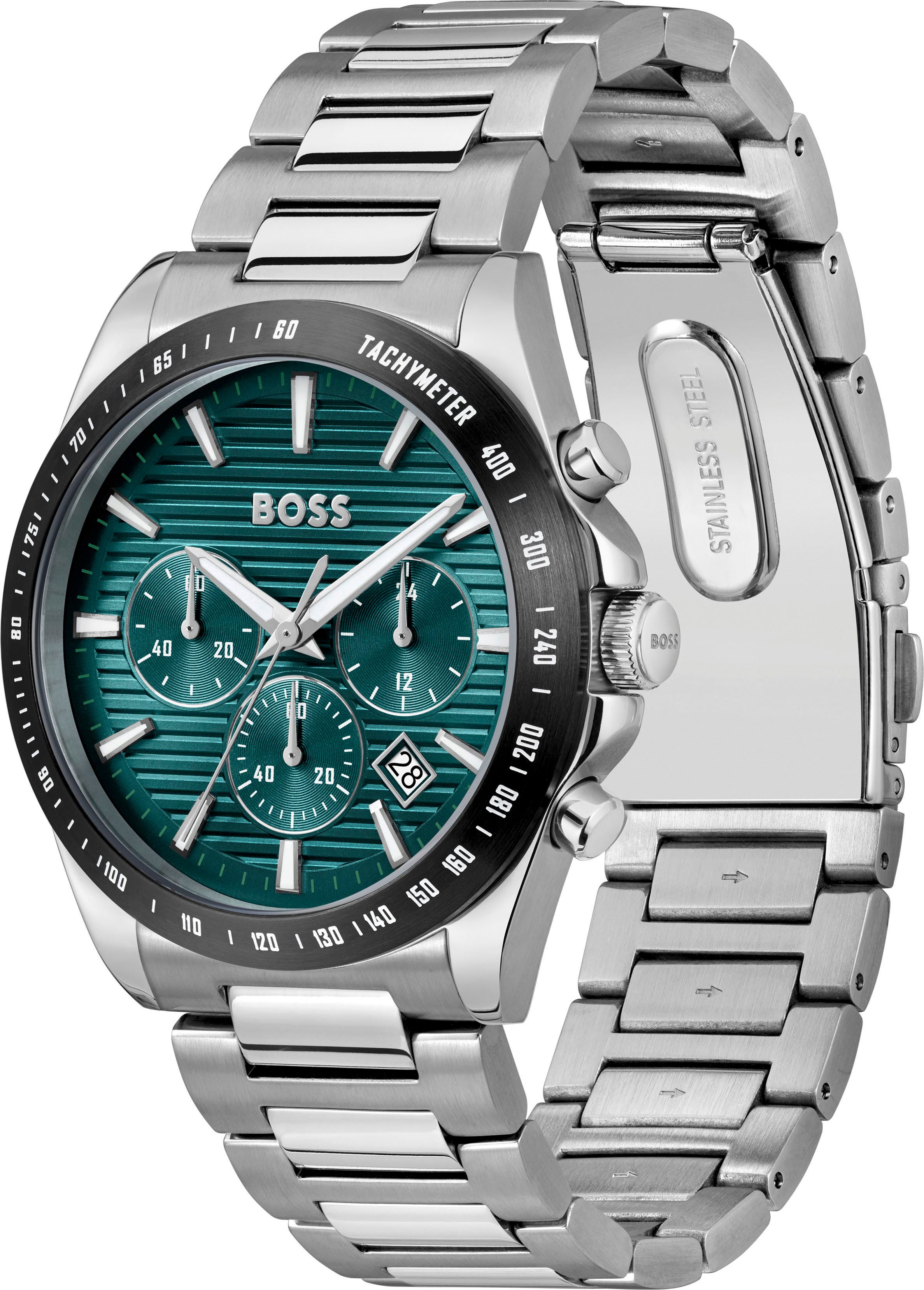 Boss Chronograaf STRIKE CHRONO Quartzhorloge, horloge, herrenuur, roestvrijstalen band, analoog, dag