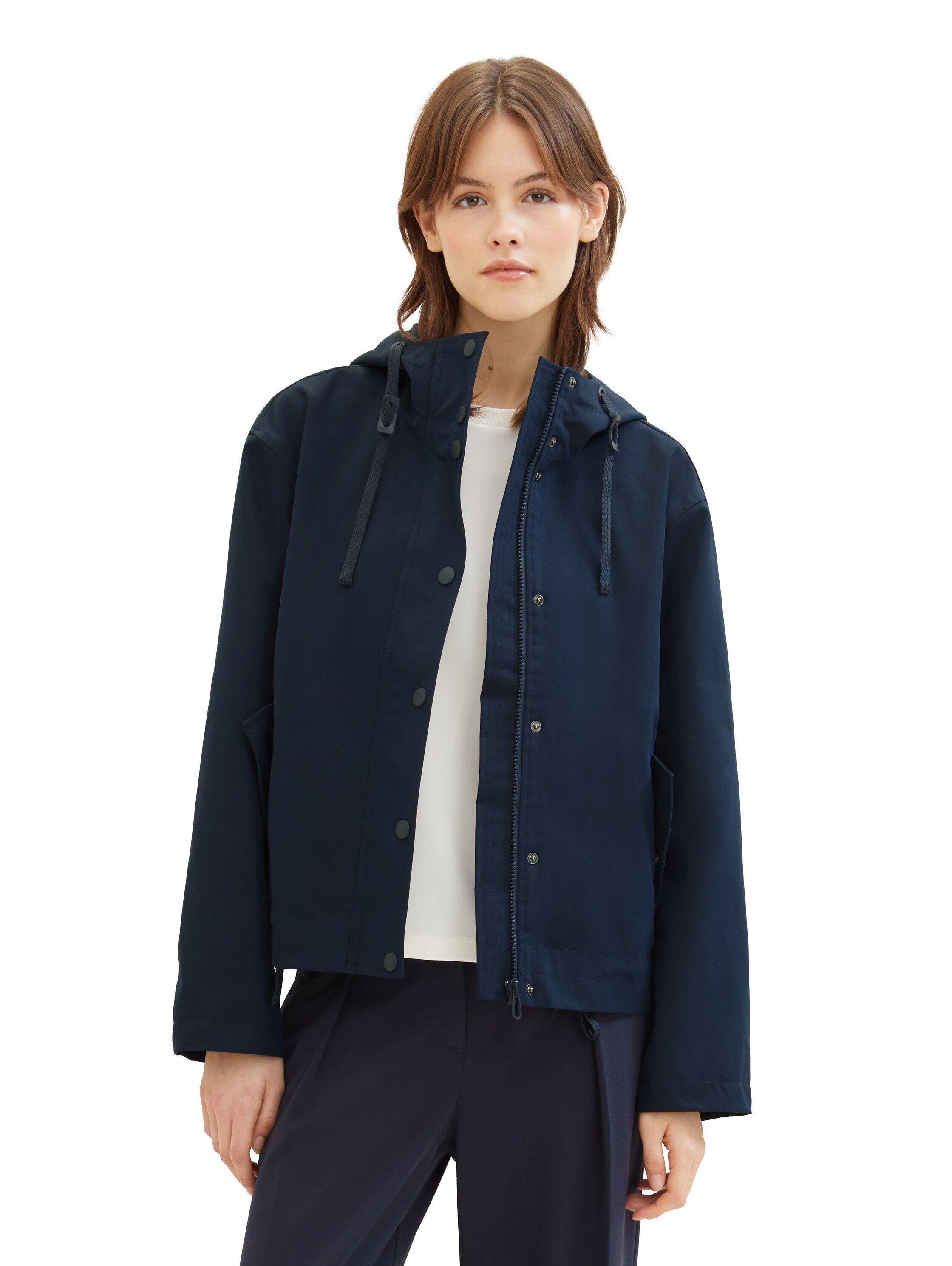Tom Tailor Denim Outdoorjack in korte vorm en met capuchon