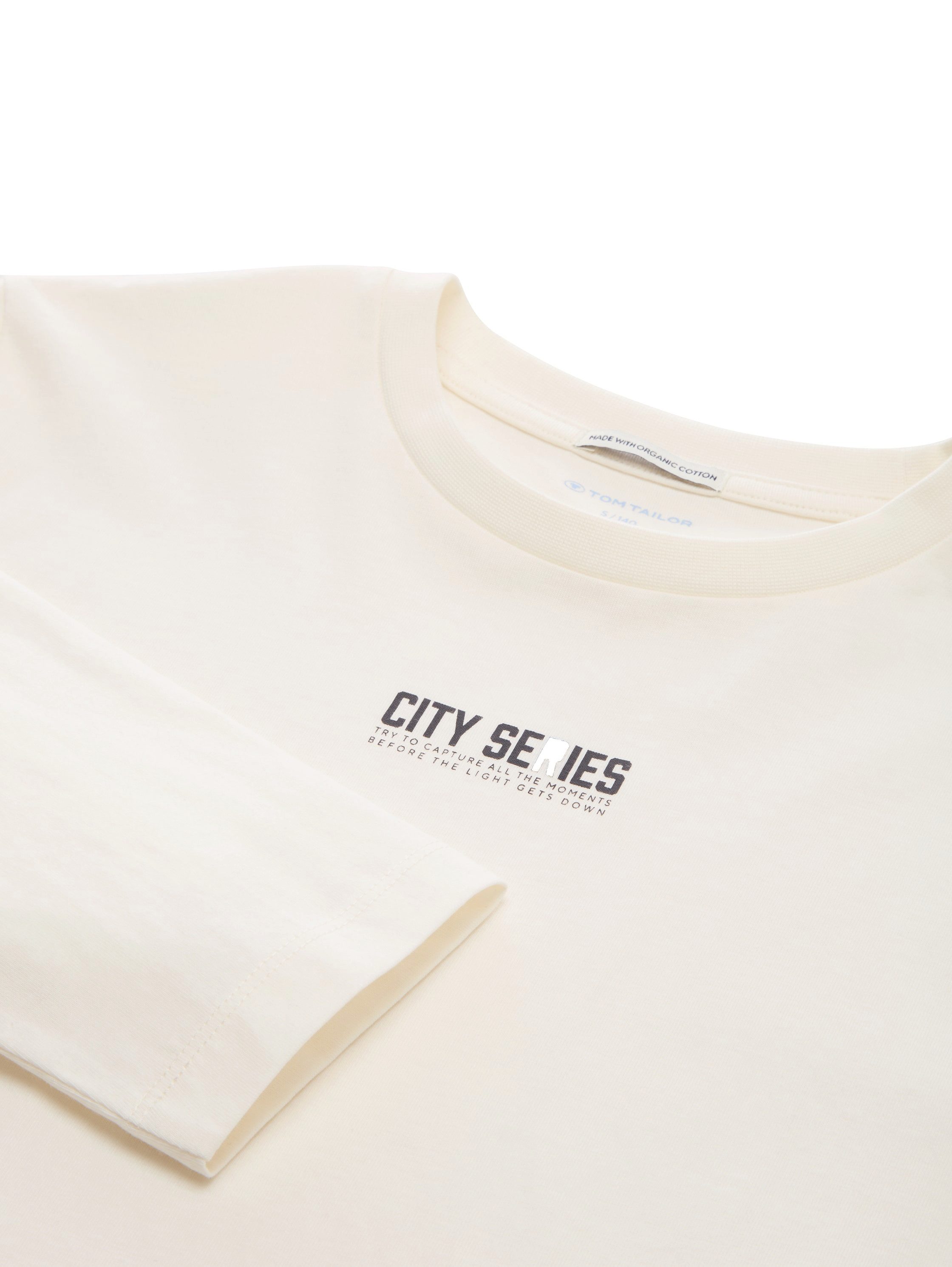 Tom Tailor Shirt met lange mouwen met letterprint