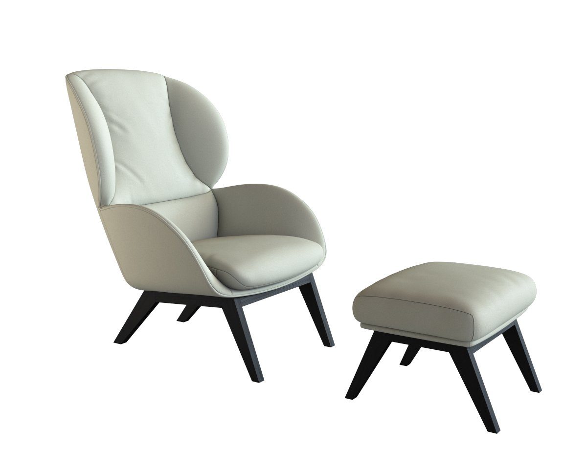 FLEXLUX Oorfauteuil Adria designstoel, loungestoel, Stijl & comfort, organische vorm, zwarte houten voet