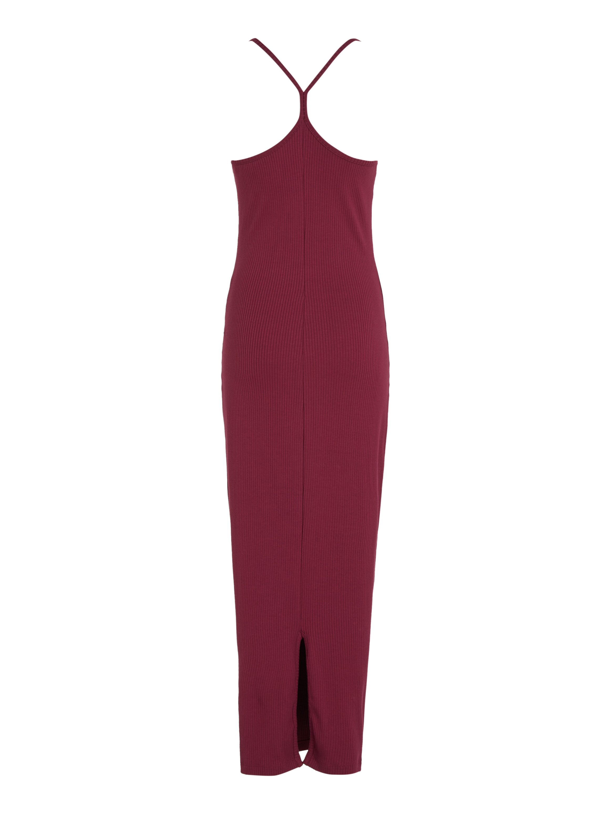 TOMMY JEANS Jerseyjurk TJW STRAPPY BADGE RIB DRESS met bandjes ribstof logo-badge