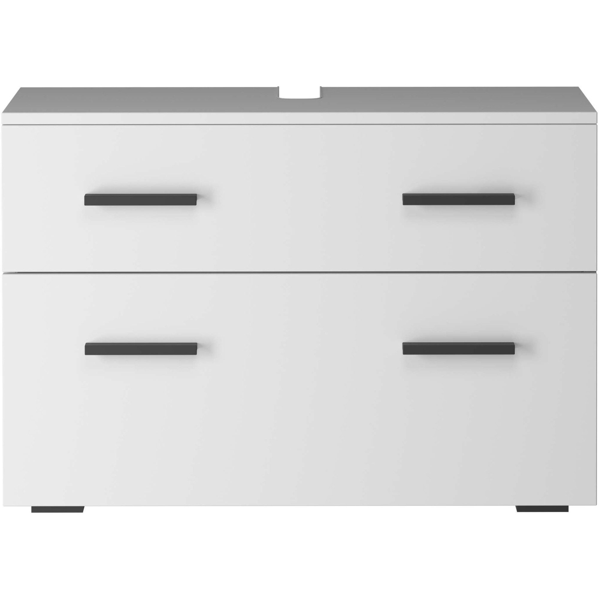 INOSIGN Wastafelonderkast Skara met klep en lade, zwarte grepen, breedte 80 cm, hoogte 55 cm