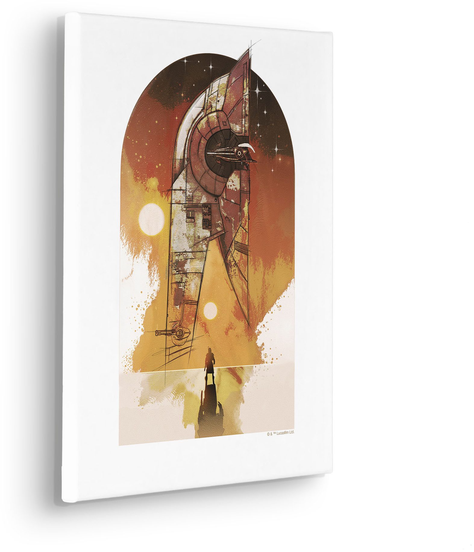 Komar Artprint op linnen Star Wars Boba Fett Starship 300 x 280 cm (breedte x hoogte) - behang, vlies, woonkamer, slaapkamer (1 stuk)