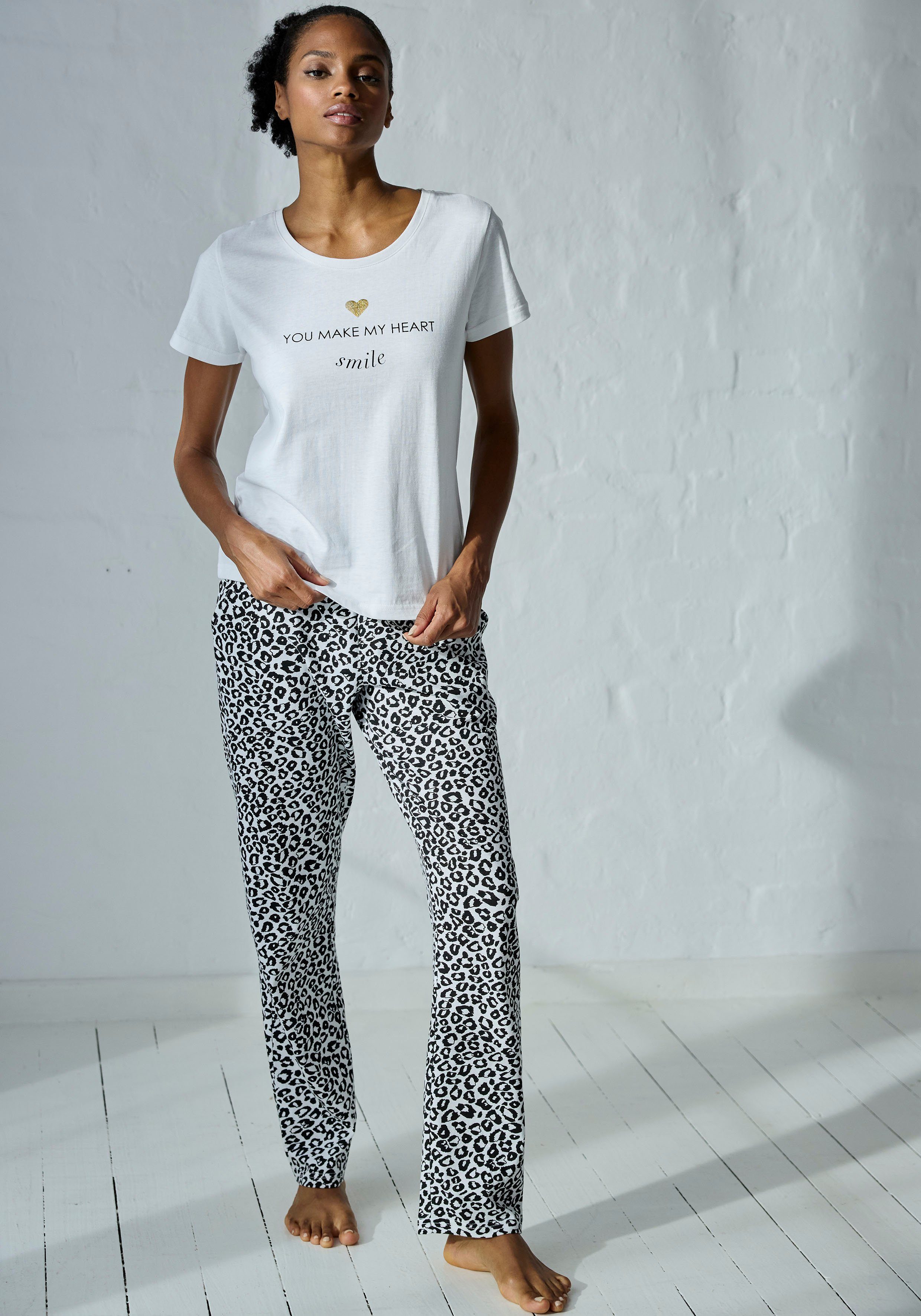 Vivance Dreams Pyjamabroek met zwart-wit print