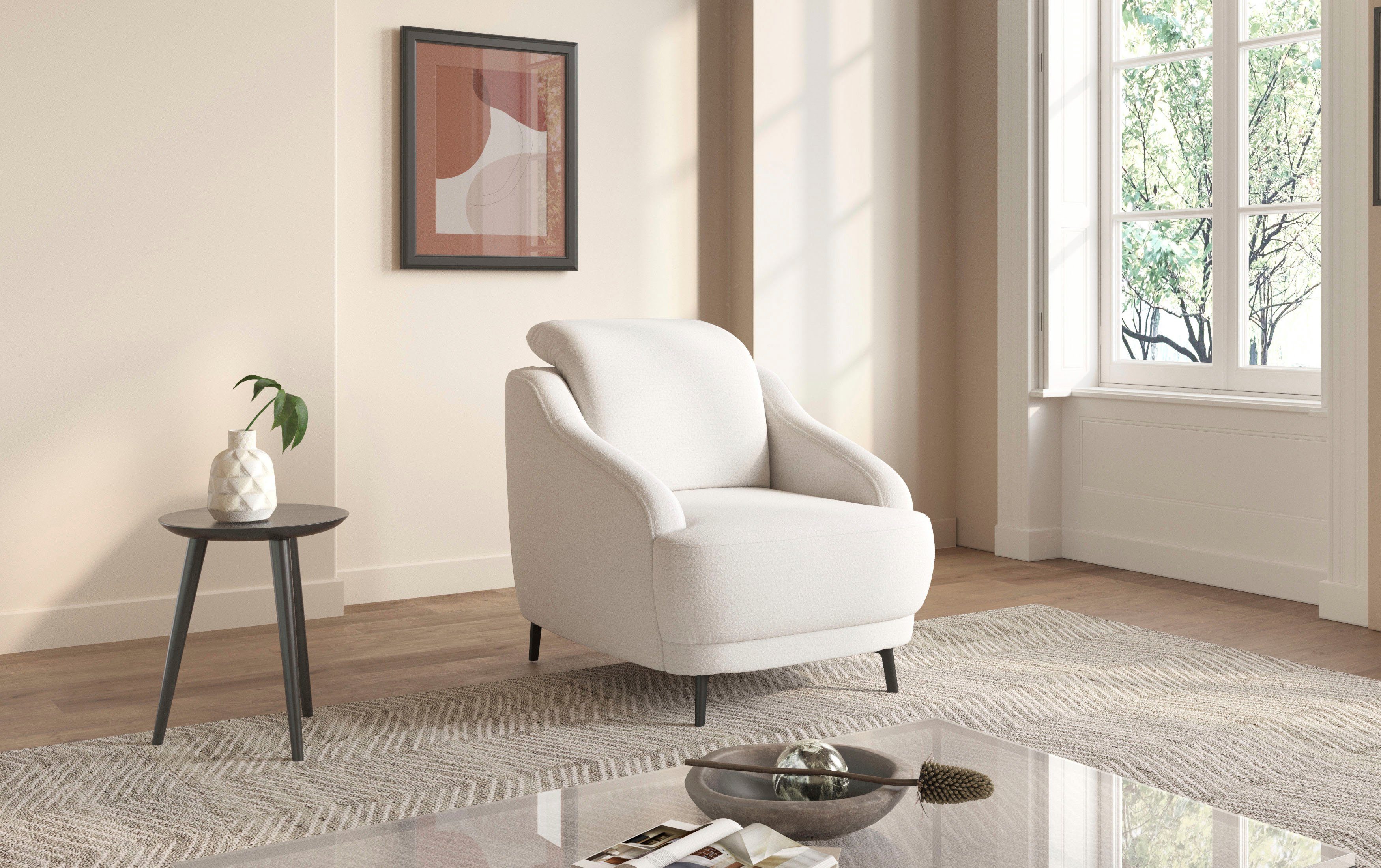 sit&more Fauteuil Blues met metalen poten, matzwart (1 stuk)