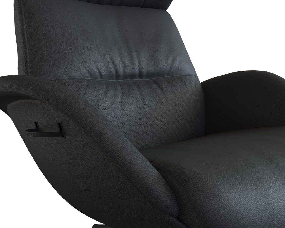 FLEXLUX Relaxfauteuil Relaxchairs More Eersteklas comfort, rug- en hoofdsteunverstelling, draaibaar, zwarte voet