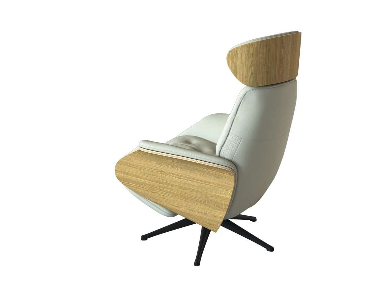 FLEXLUX Relaxfauteuil Volden praktische elektrische fauteuil Maat M, elektrische rug- en voetensteun, accu, armleuning Eiken, zwarte poot
