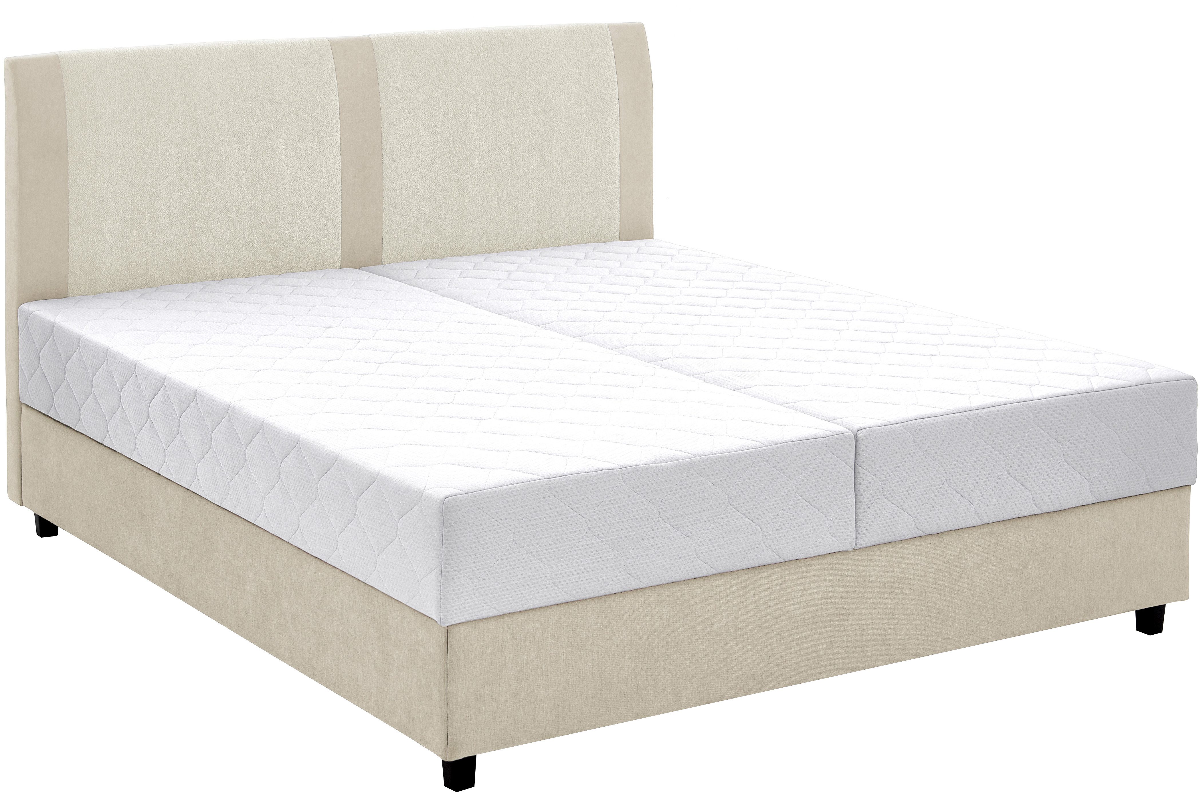 ATLANTIC home collection Boxspring Borgholm met pocketveringsmatras, bedkist en garnering in het hoofdbord