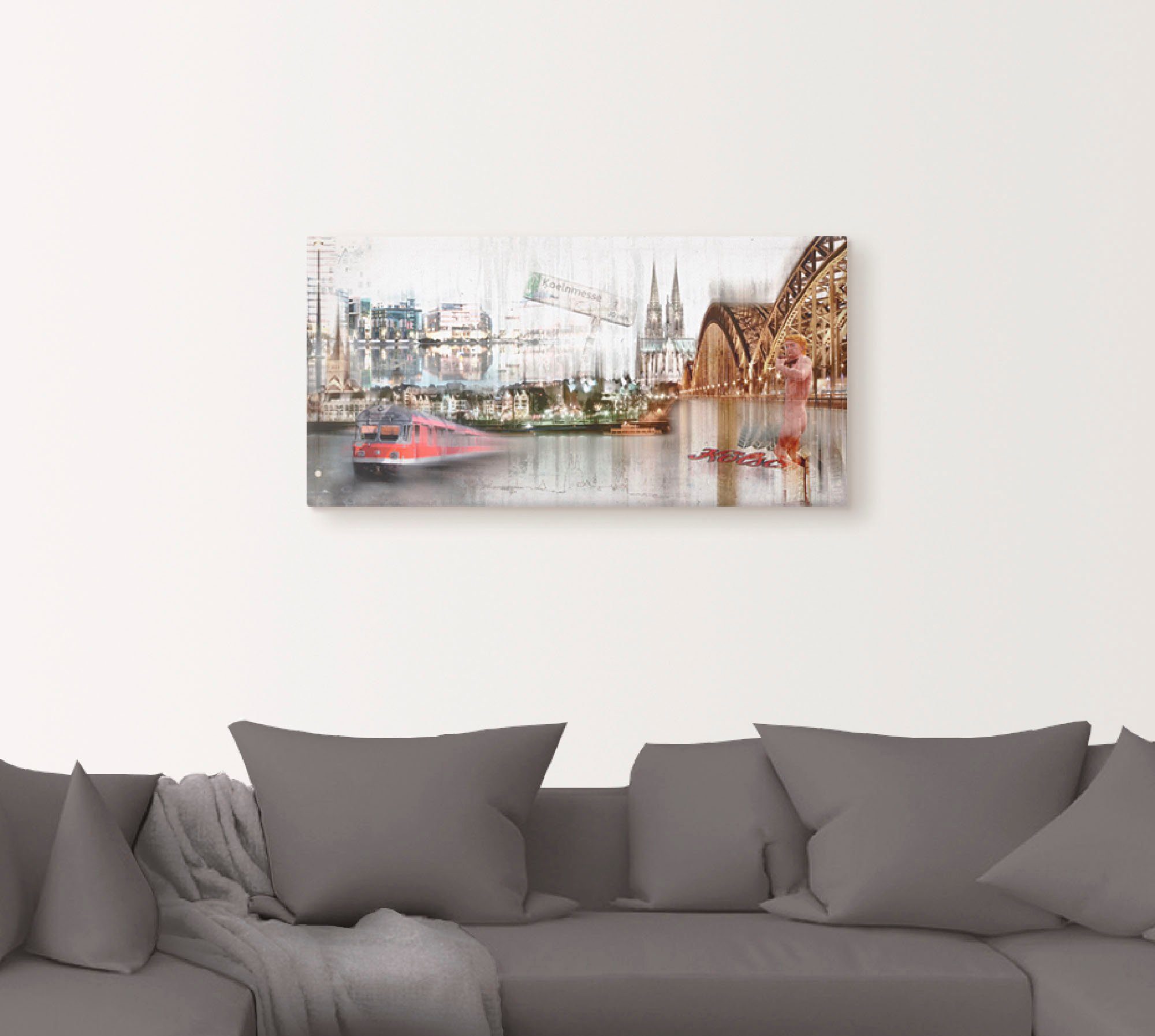 Artland Artprint Keulen Skyline collage I als artprint op linnen, poster in verschillende formaten maten
