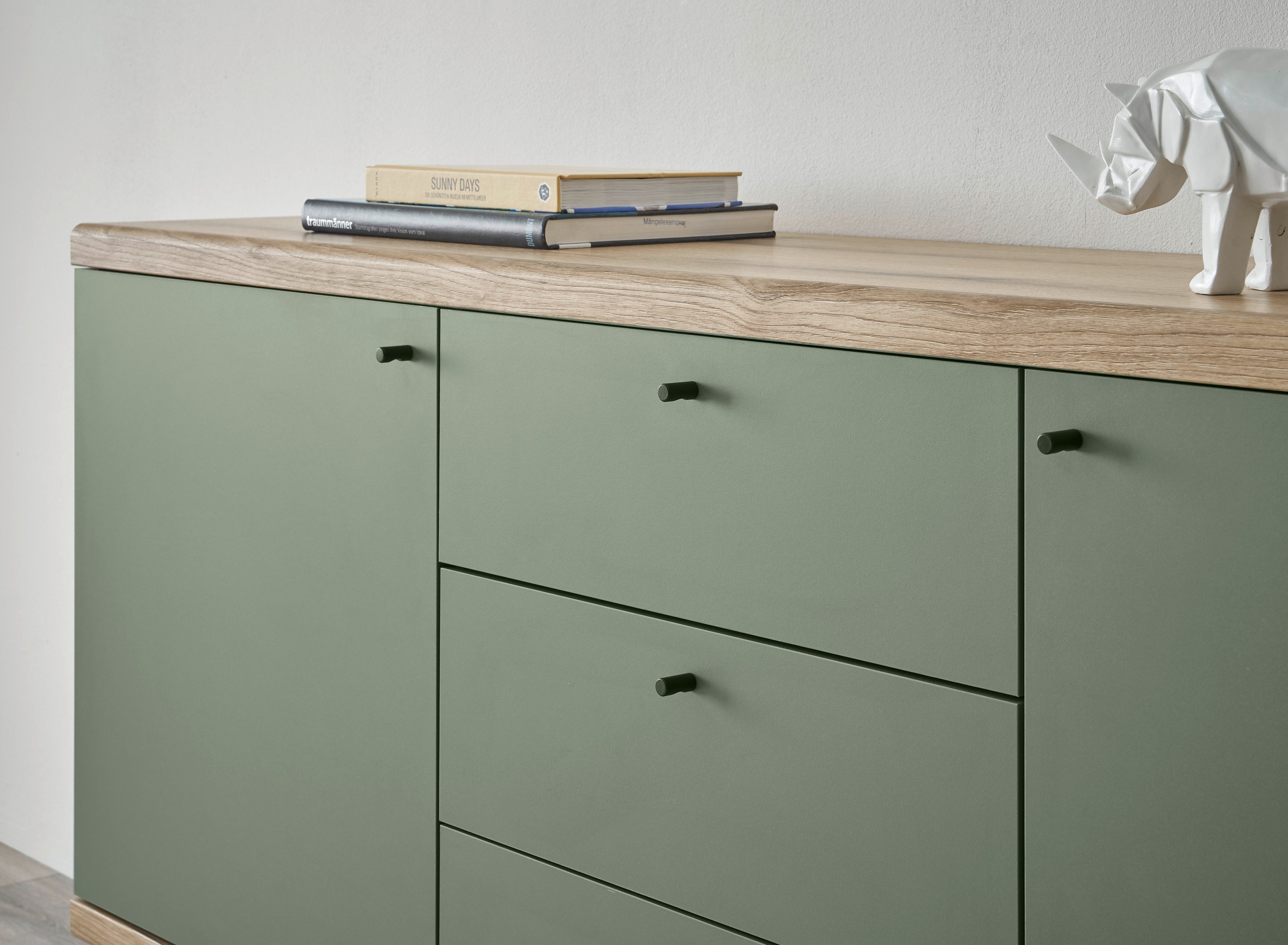INOSIGN Dressoir MAVAS in moderne trendkleur, handgrepen van metaal (zwart), breedte 160 cm