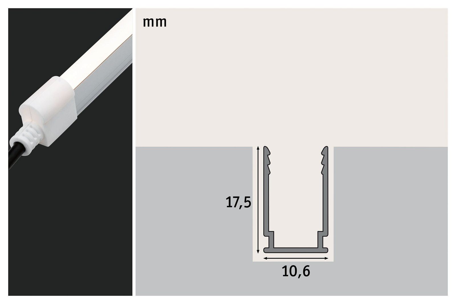 Paulmann Tuinlamp Plug & Shine LED Strip Profiel Warmwit Aluminiumprofiel 1m (1 stuk)