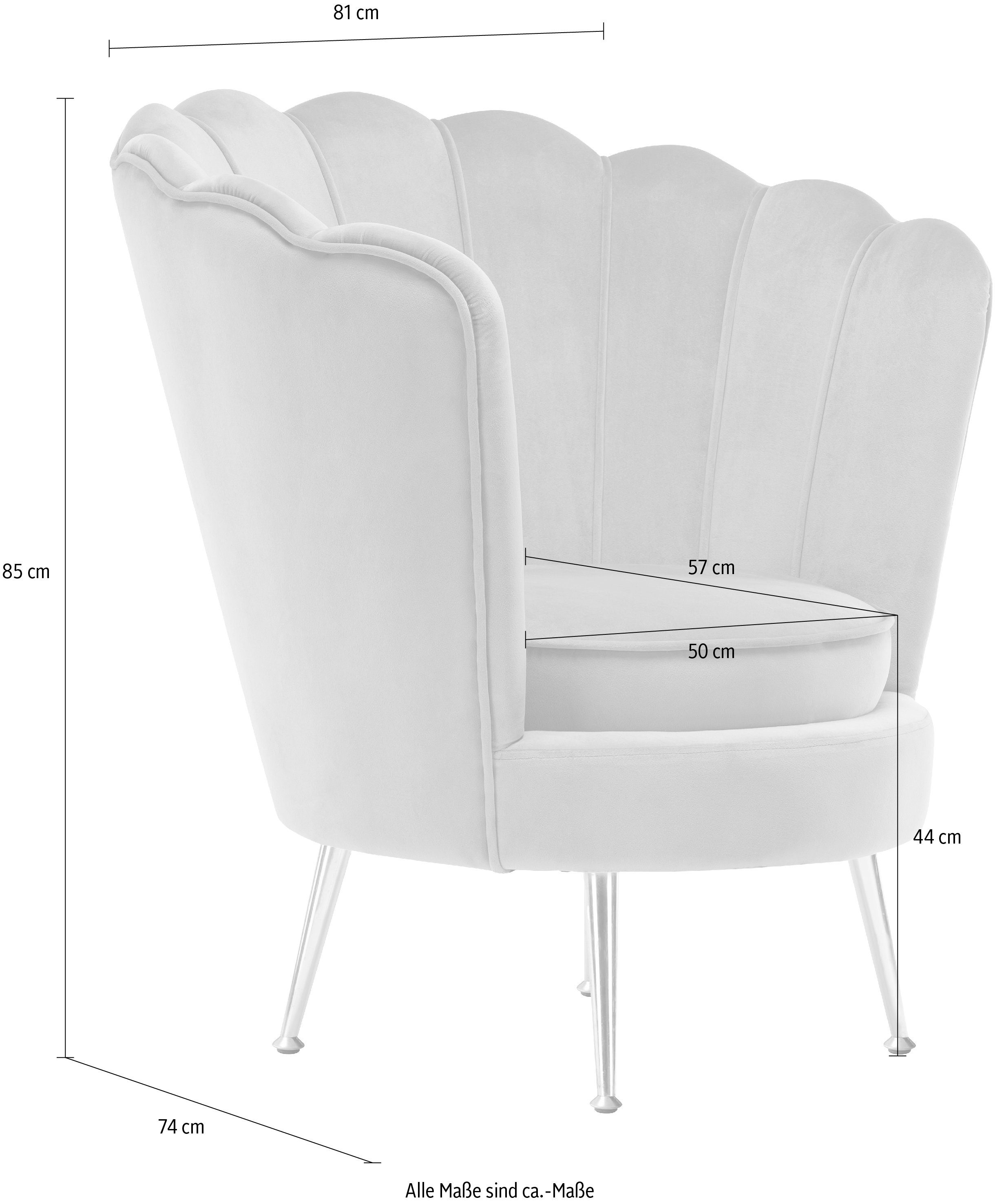 Kayoom Fauteuil Sofa Barbara 125, hoogwaardige fluwelen stof met fluweelachtige aanraking (1 stuk)