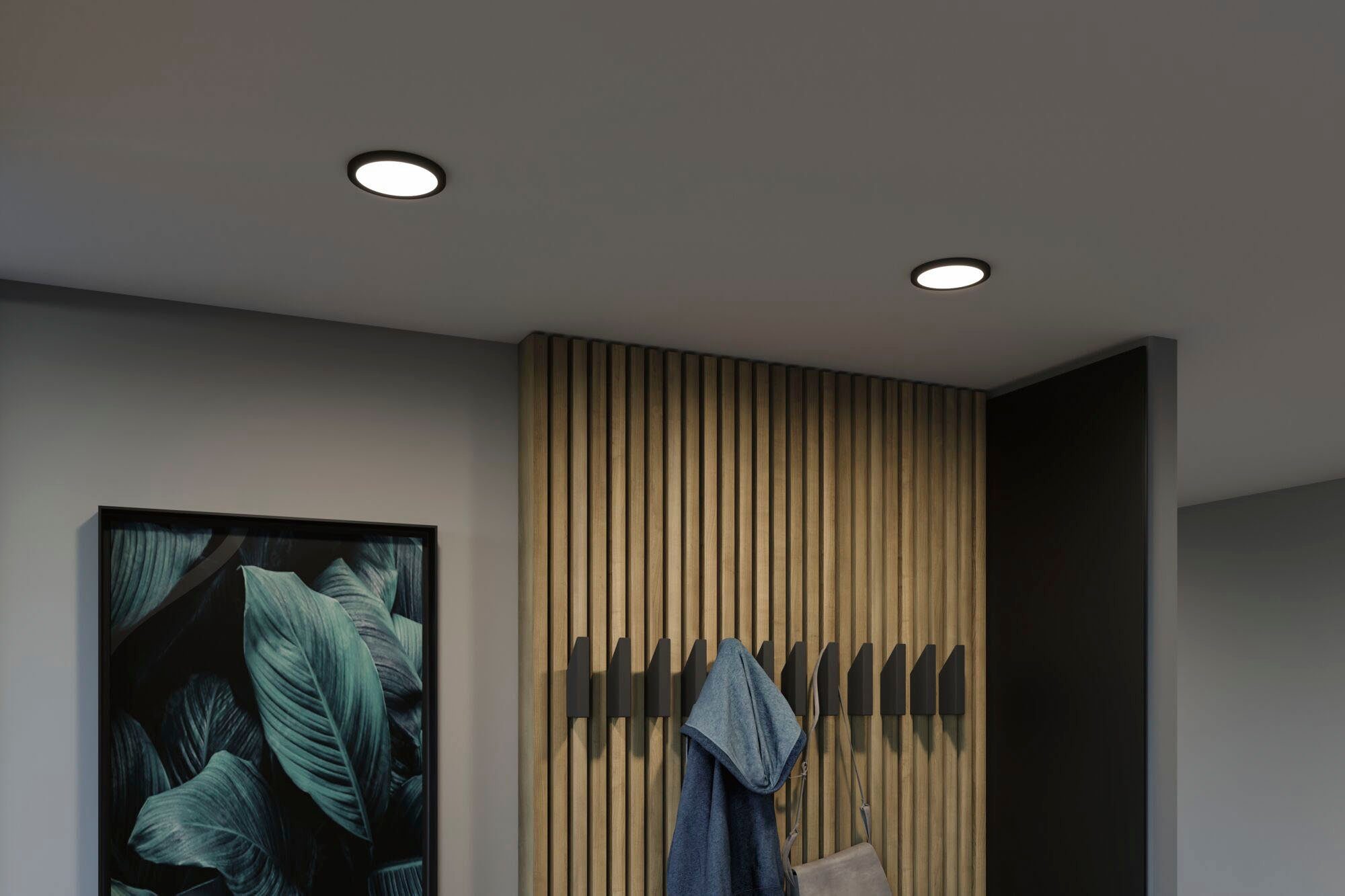 Paulmann Ledinbouwlamp LED Inbouwpaneel Areo VariFit IP44 rond 118mm 4000K Zwart (1 stuk)