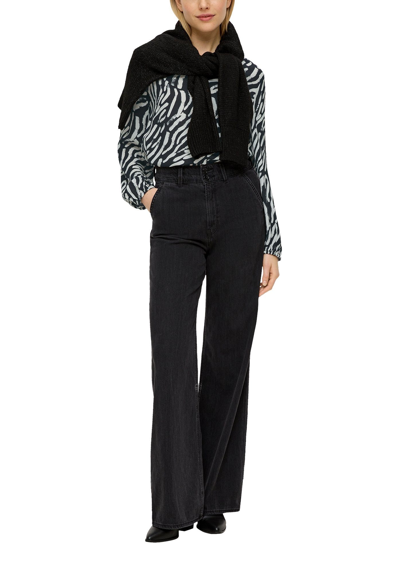 s.Oliver Blouse met lange mouwen met opvallend twee-kleurig patroon