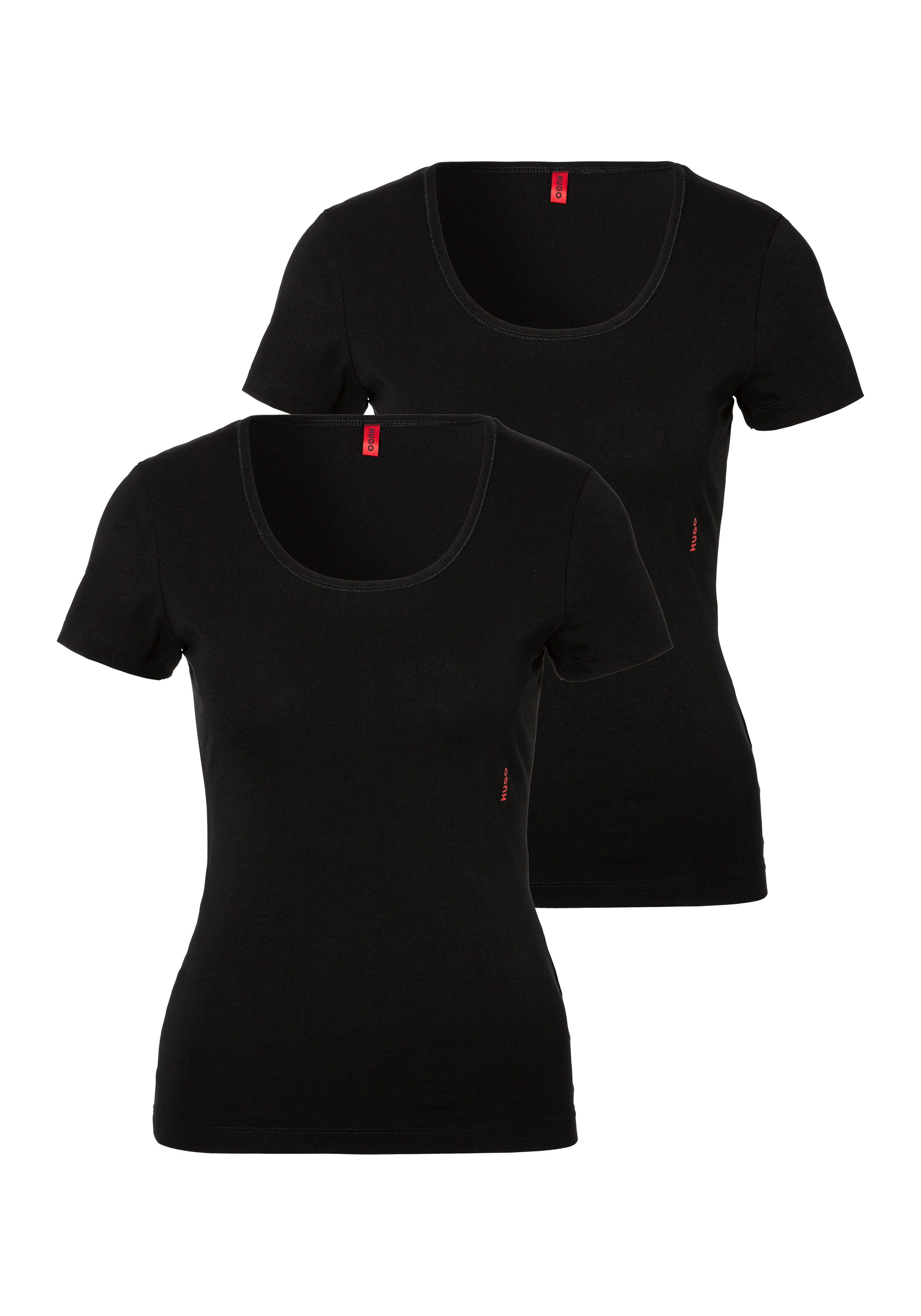 HUGO underwear T-shirt TWIN met verticale logoprint (2-delig, Set van 2)