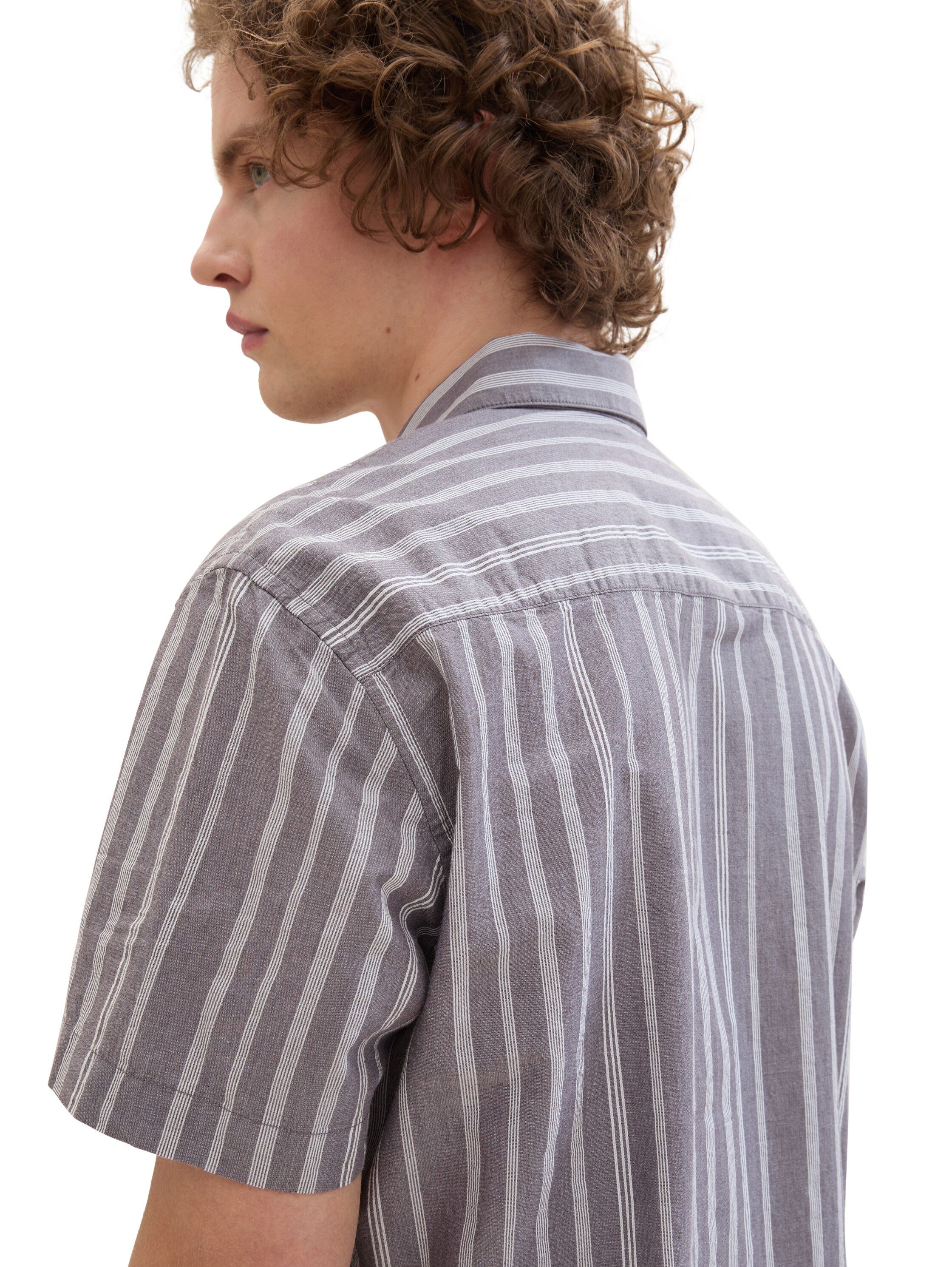 Tom Tailor Denim Overhemd met korte mouwen met gestreept patroon