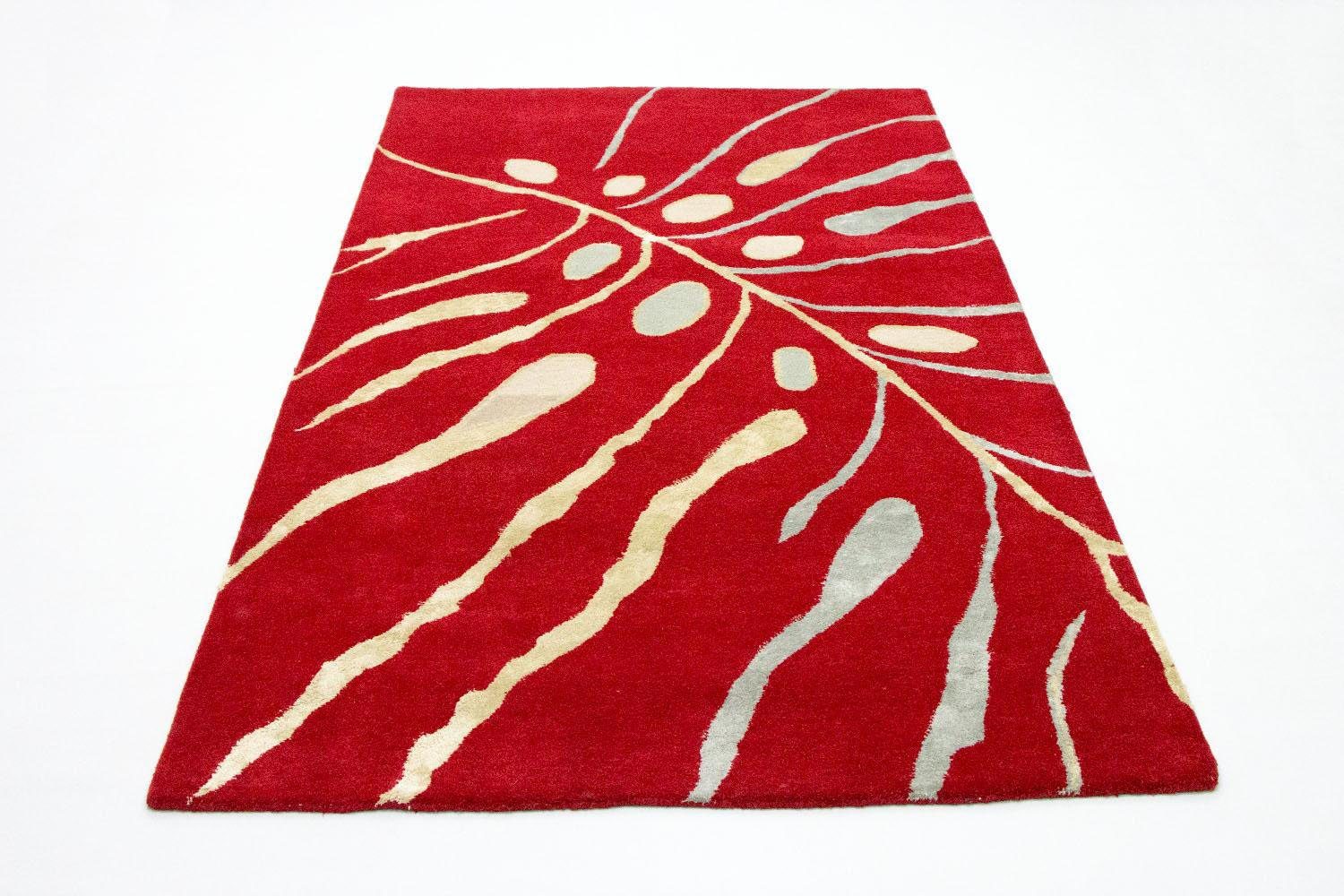 morgenland wollen kleed design-vloerkleed handgetuft rood rood