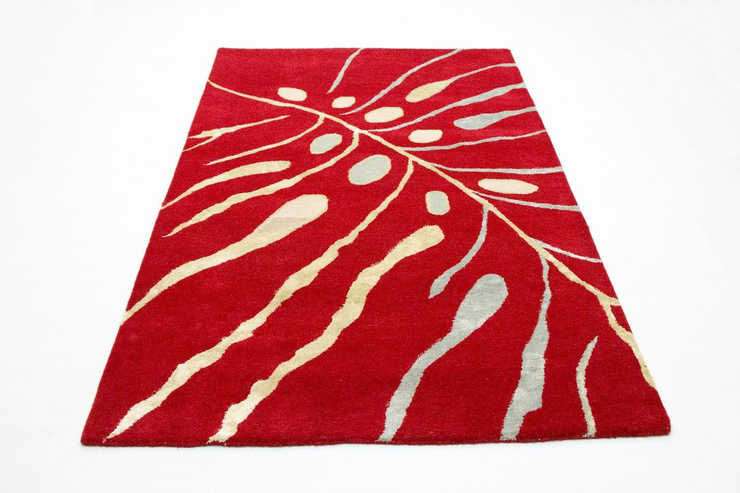 morgenland Wollen kleed Design-vloerkleed handgetuft rood