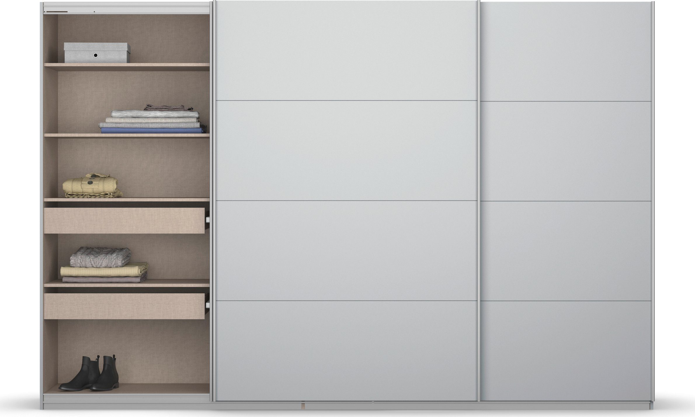 rauch Zweefdeurkast Kledingkast kast garderobe KOLUNA met decor-front inclusief 2 binnenladen en extra legplanken made in germany