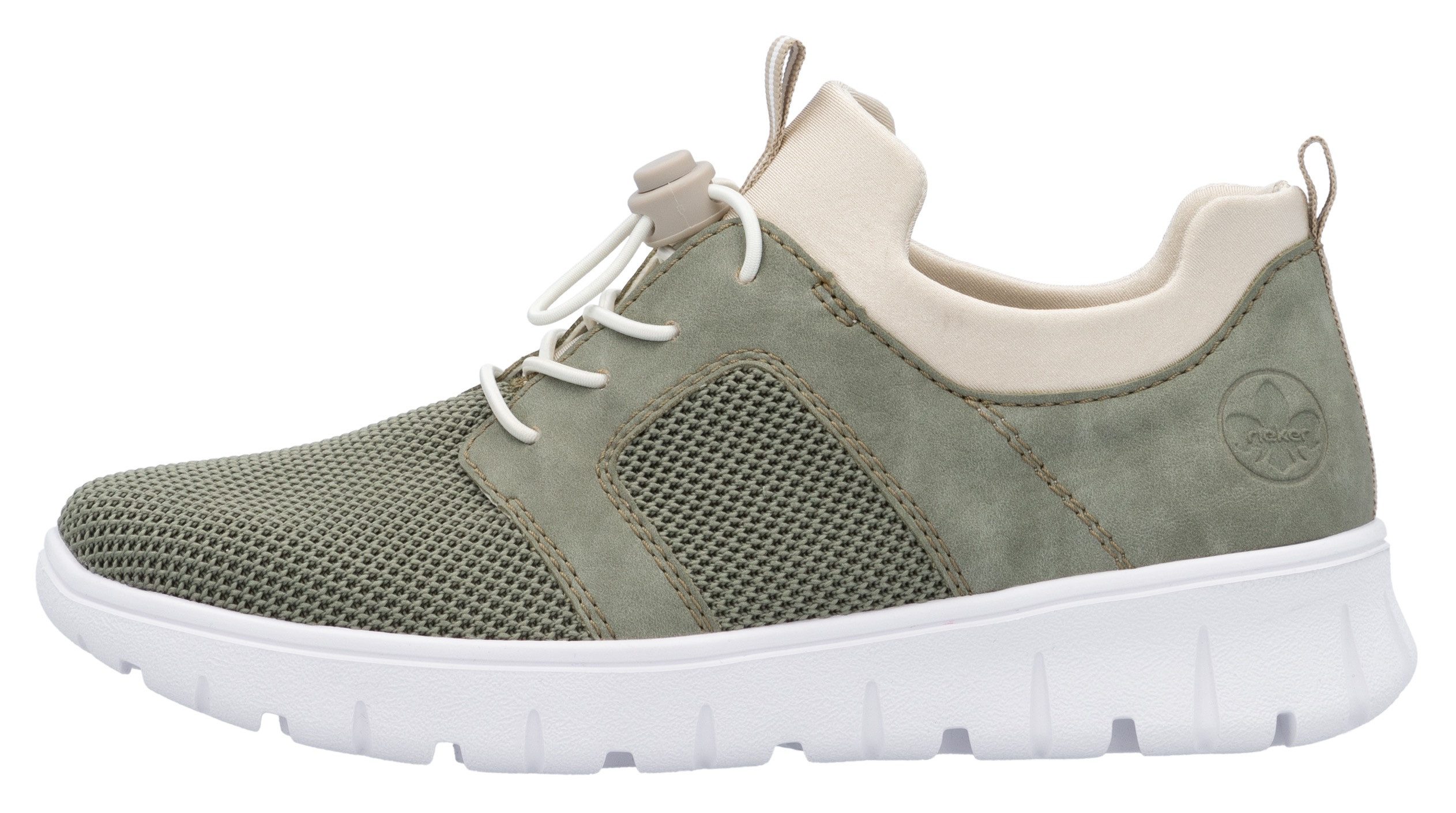 Rieker Slip-on sneakers , lage schoen, vrijetijdssneaker, instapschoen met aantrek lussen