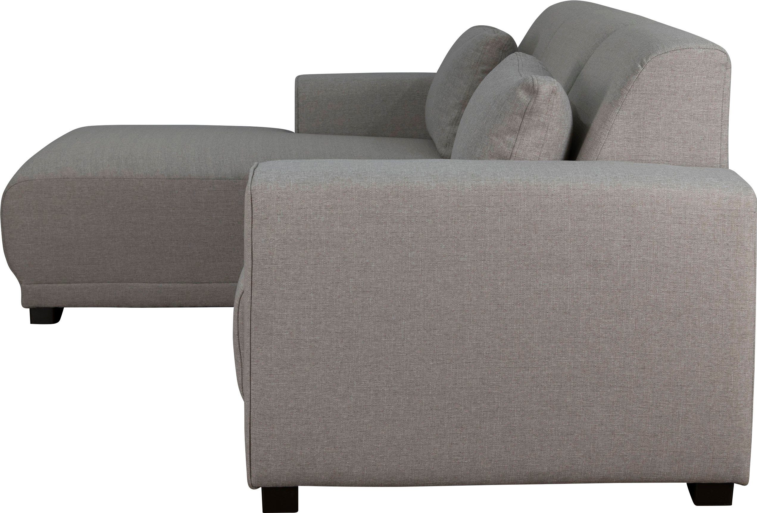 Home affaire Hoekbank BORNHOLM L-vorm met chaise longue, afmetingen B/D/H: 234/162/85 cm Recamiere links of rechts bestelbaar, golfvering, inclusief 2 kussens