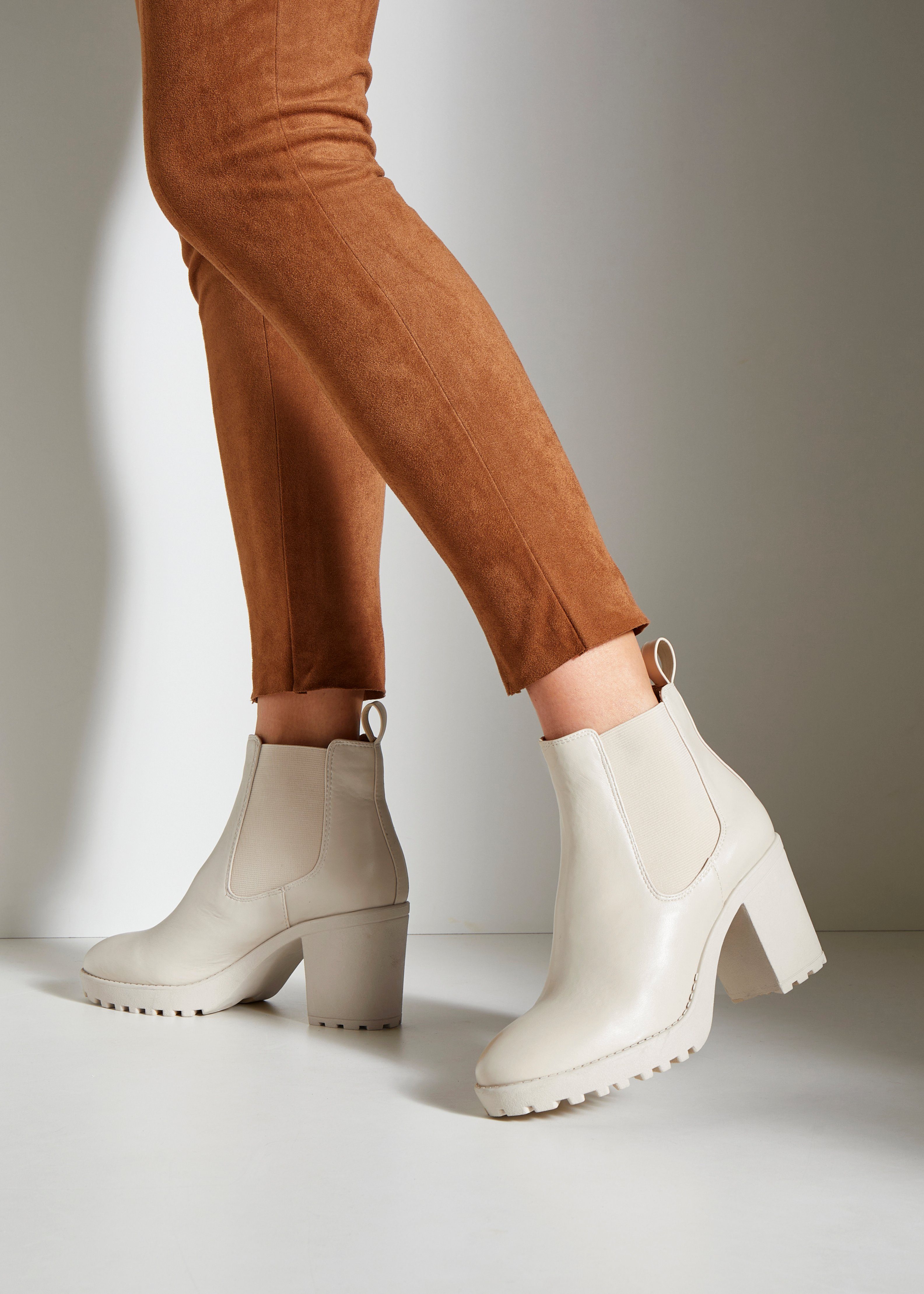 Vivance Chelsea-boots met blokhak & stretch inzet, hoge hak enkellaarsjes, enkellaarsjes