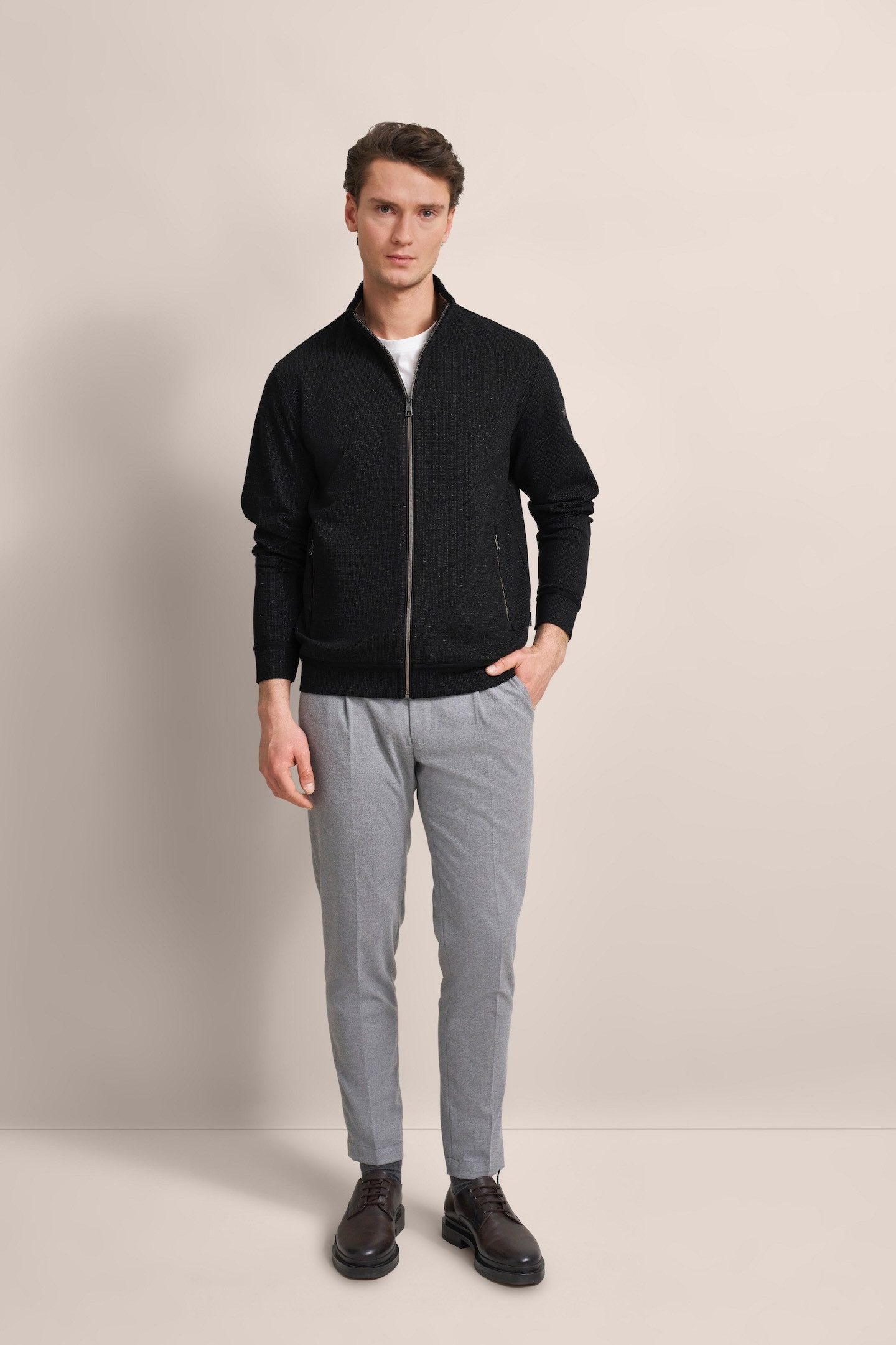 Bugatti Sweatvest met lichte structuur