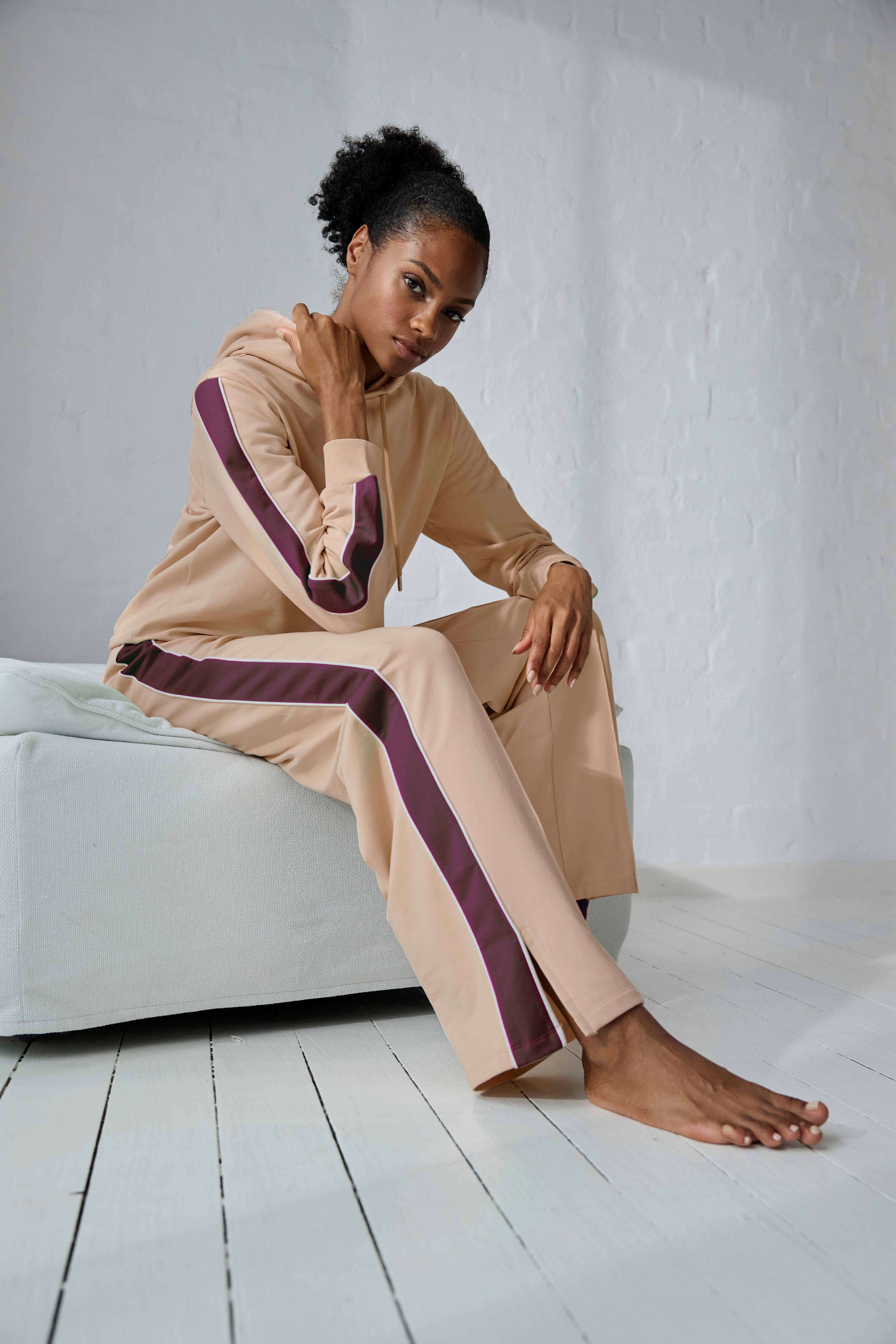 s.Oliver RED LABEL Beachwear Sweatbroek Loungebroek met contraststrepen en pipings loungewear