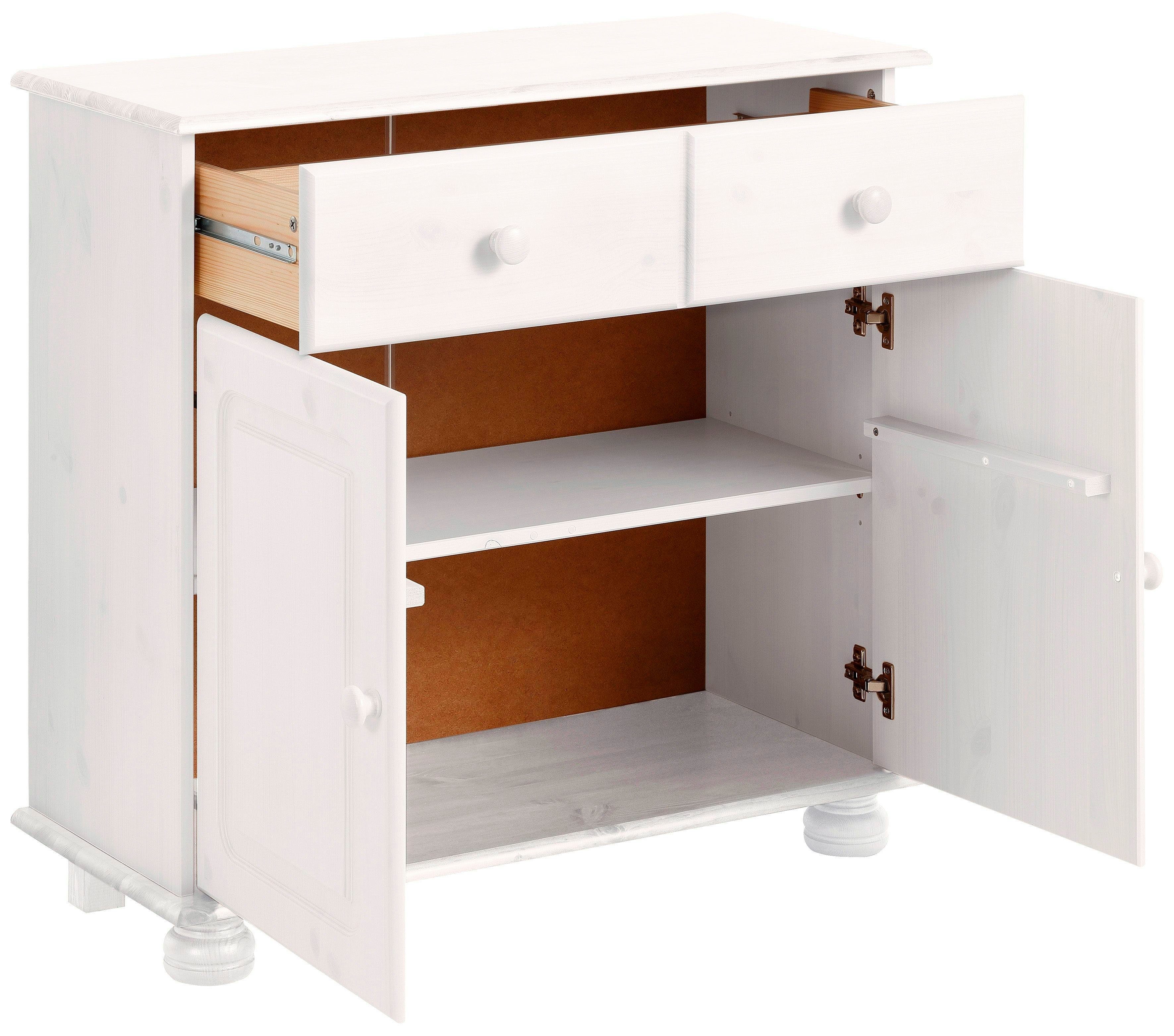 Home affaire Dressoir Mette Commode met gefreesde, bolvormige voeten, breedte 80 cm