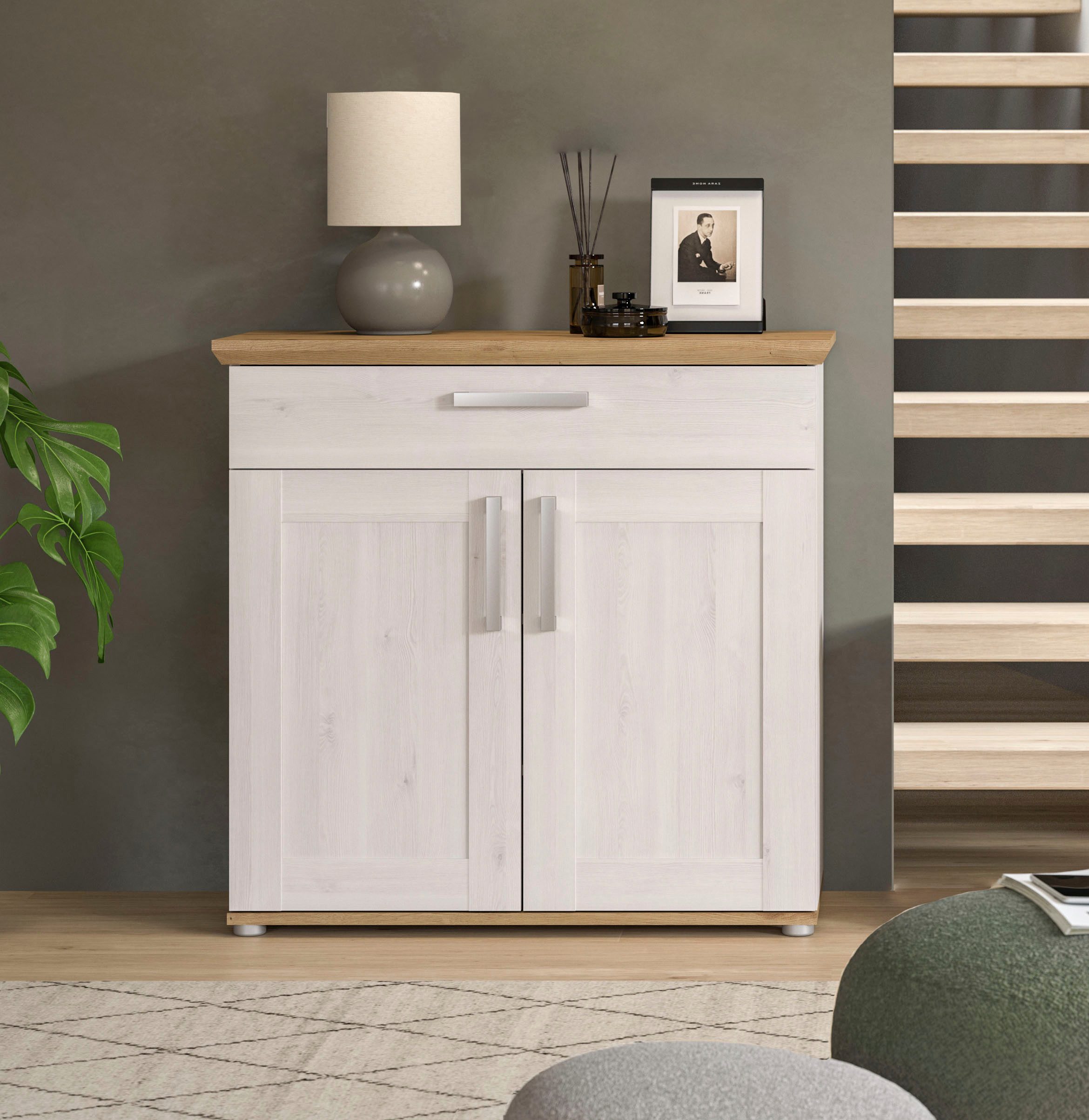 Home affaire Schoenenkast Cosenza, Breedte 95 cm, 2 Deuren, 2 Planken, 1 Lade, 2-kleurig