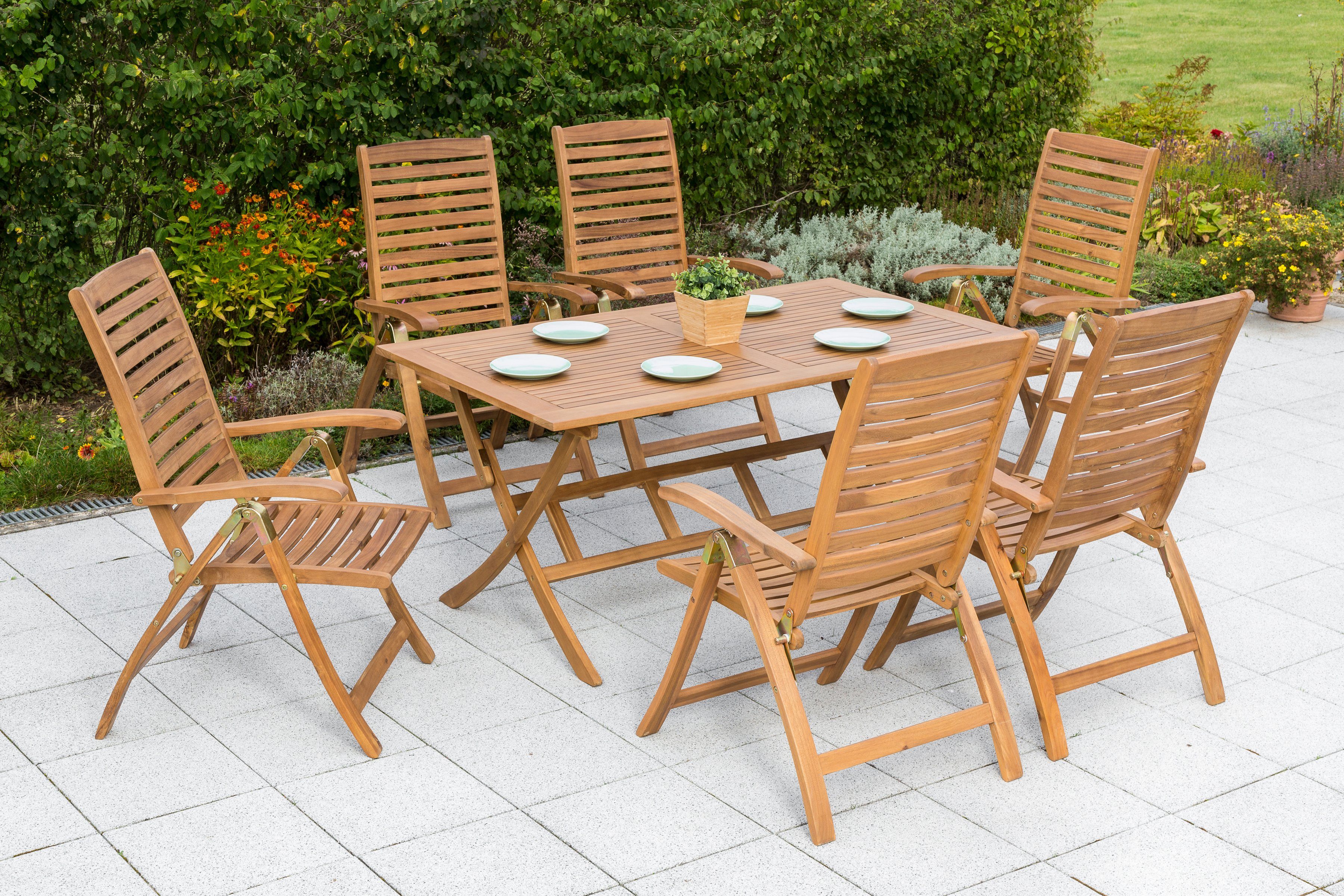 MERXX Tuinstoel Paraiba set van 2, acaciahout, verstelbaar (set, 2 stuks)