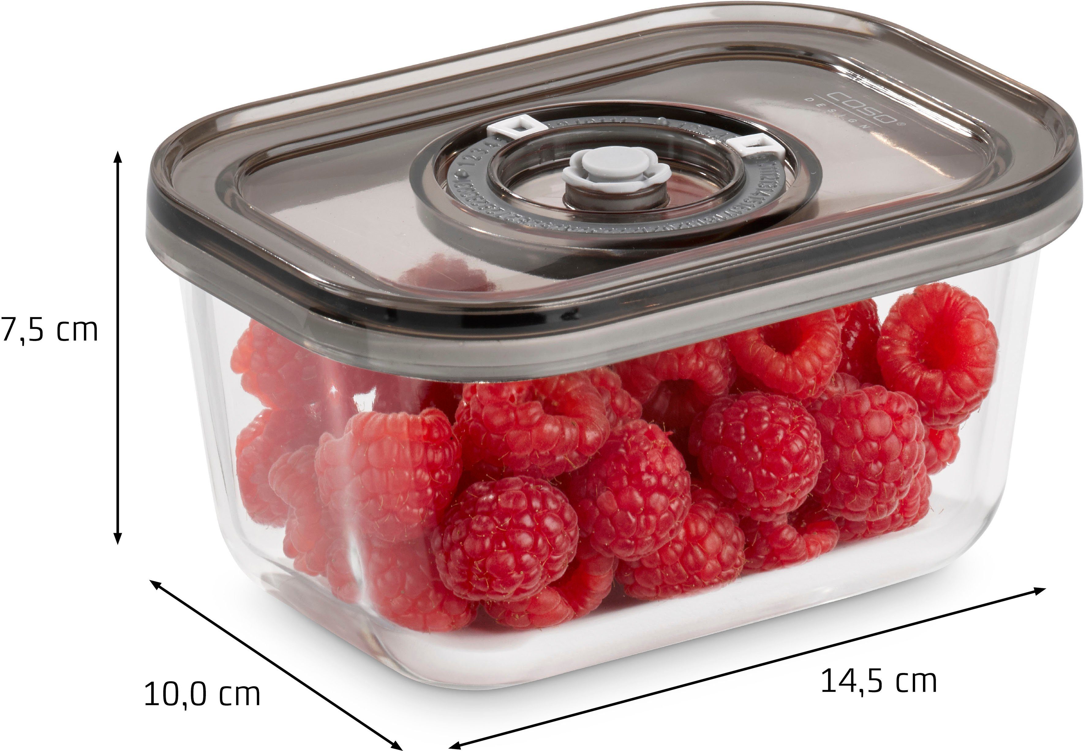 Caso Vacuümdoos 1177 VacuBoxx Eco-Set 3 glazen potten met kunststof deksel (set, 4-delig)
