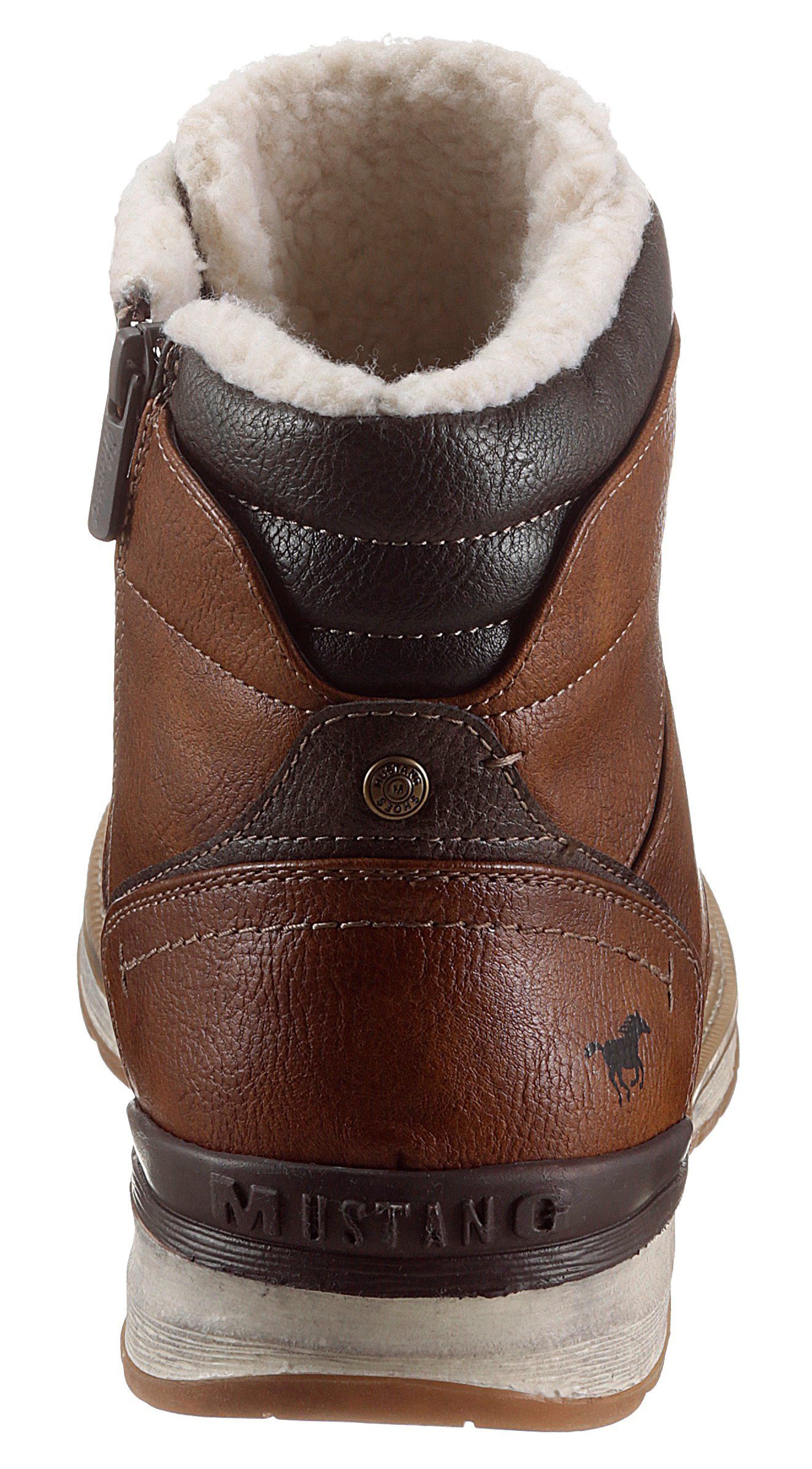 Mustang Shoes Winterlaarzen casual mode, veterschoenen, winterlaarzen met oogjes en logo-patch