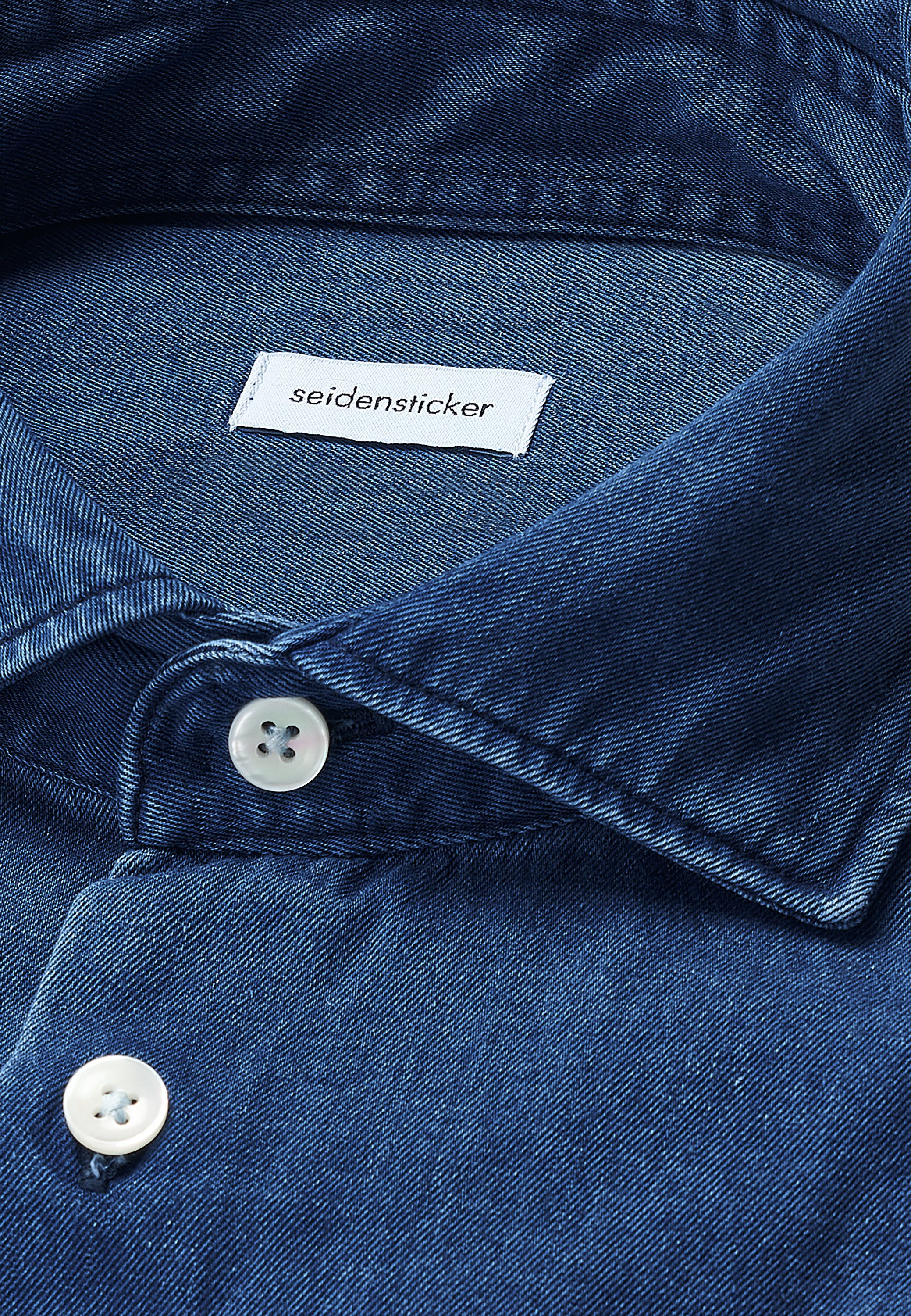 seidensticker Businessoverhemd Zwarte roos Regular 1/1 Kent kraag denim