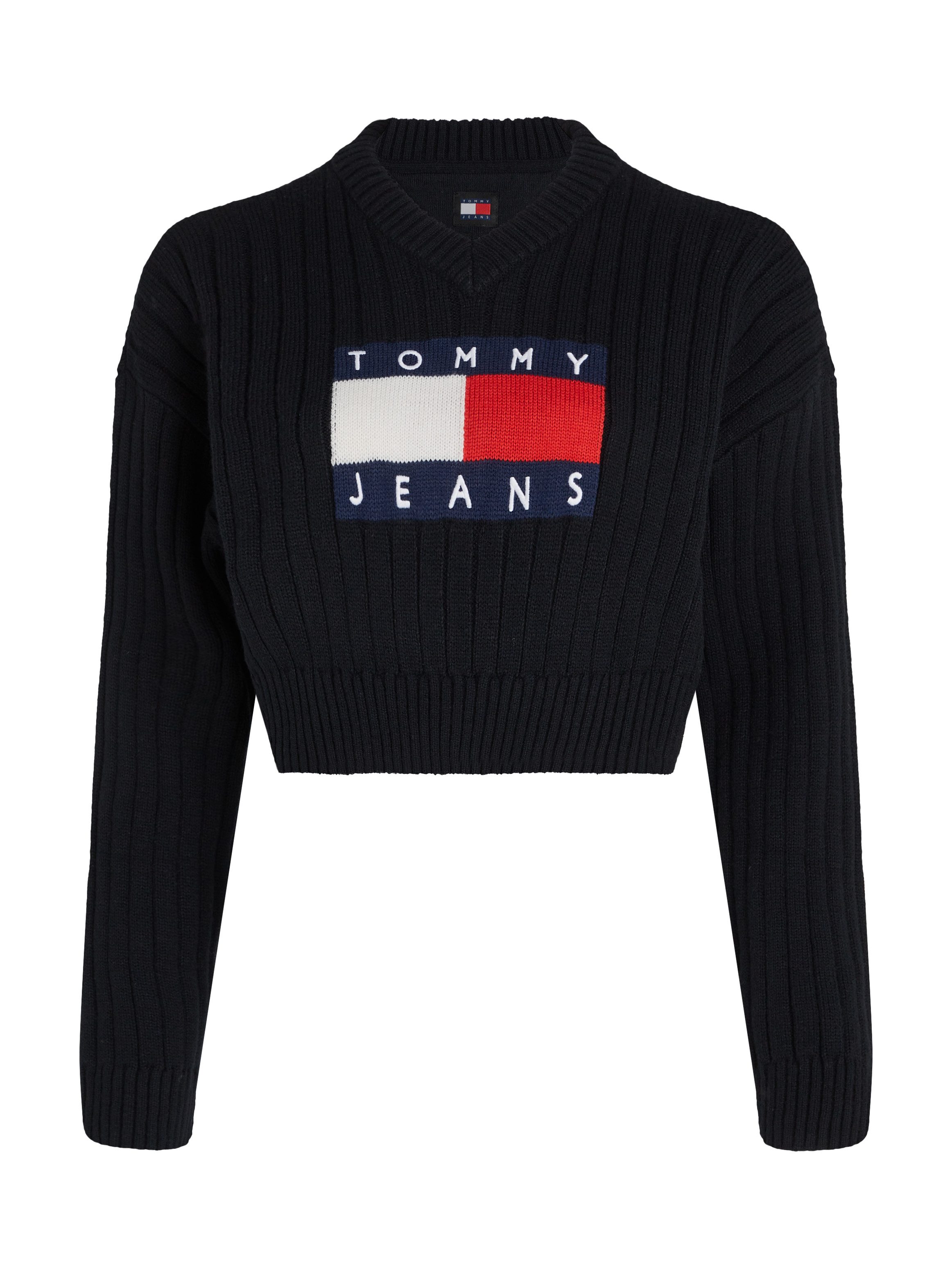 TOMMY JEANS Gebreide trui TJW VNCK CENTER FLAG SWEATER EXT