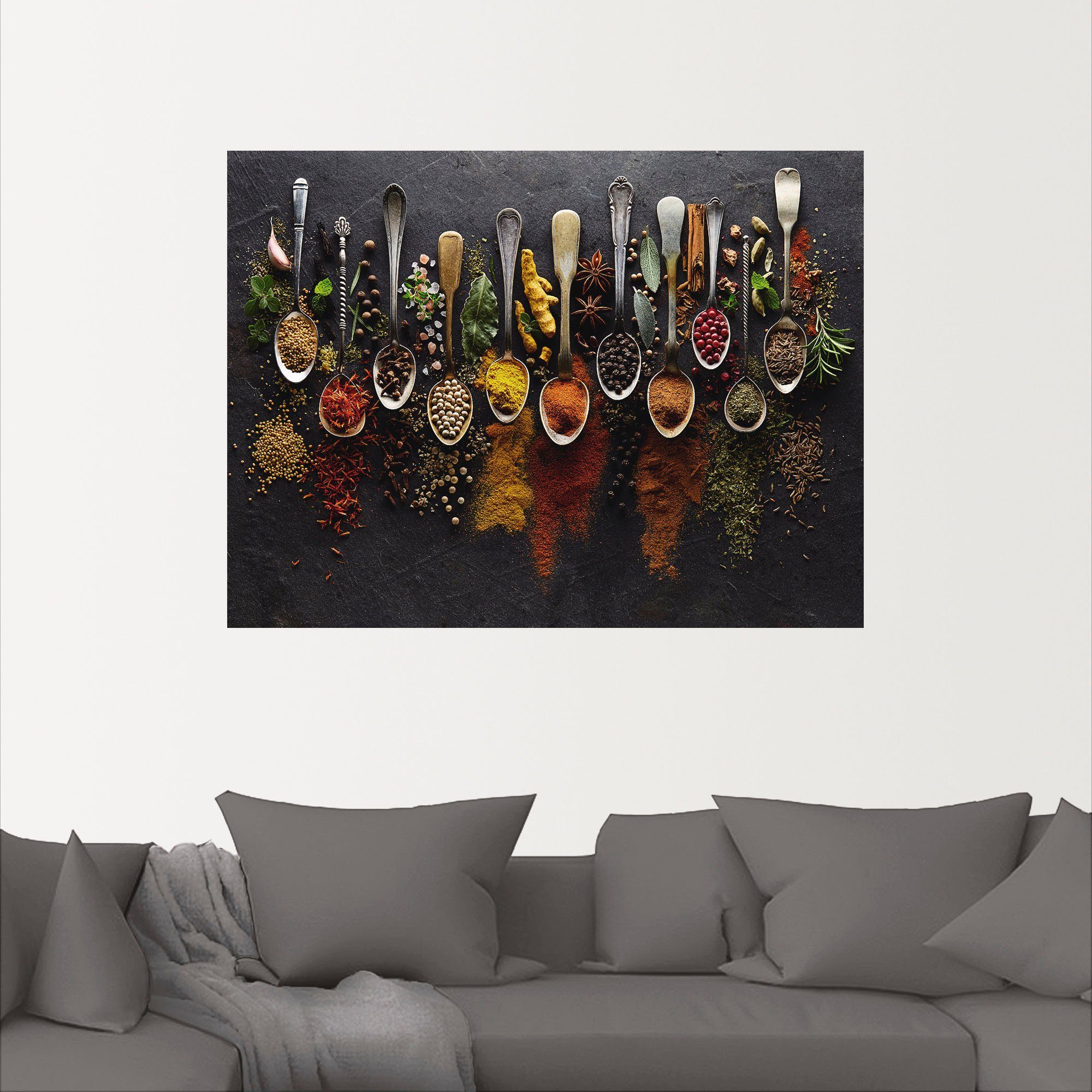 Artland Artprint Kruiden specerijen leisteen als artprint van aluminium, artprint voor buiten, artprint op linnen, poster, muursticker