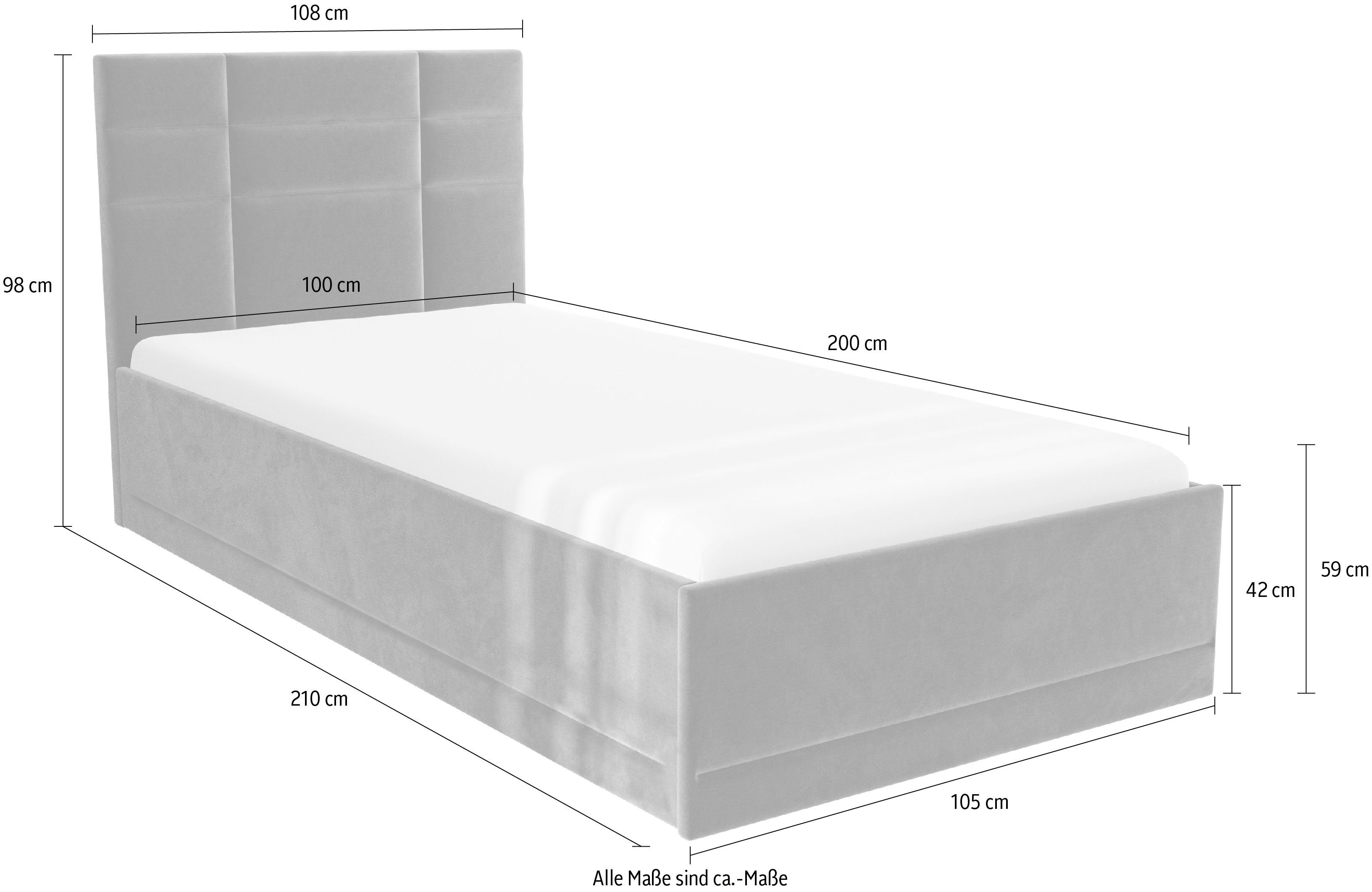 Westfalia Polsterbetten Gestoffeerd bed Praag keuze uit 3 matrastypes, met of zonder bedlade