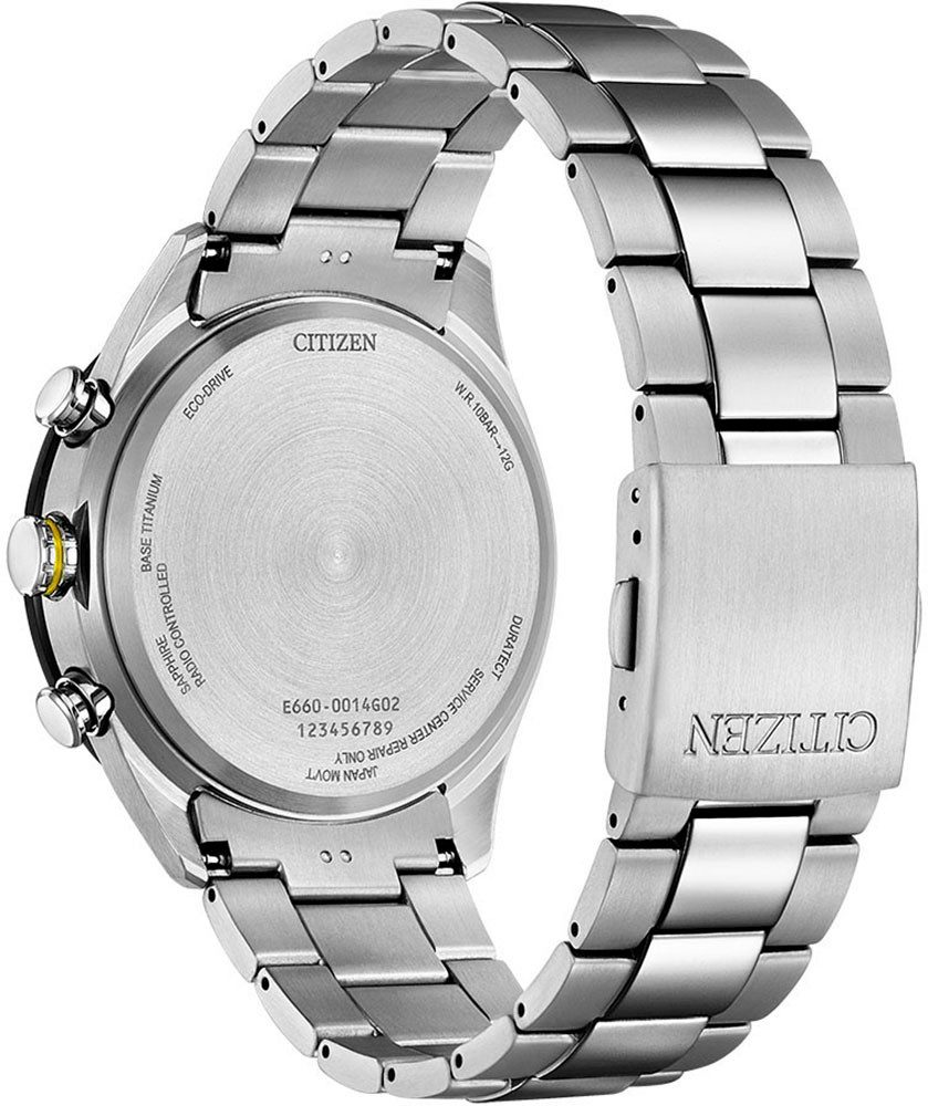 Citizen Radiografische chronograaf CB5945-85L Polshorloge, herenhorloge, solar, titanium, datum, stopwatchfunctie