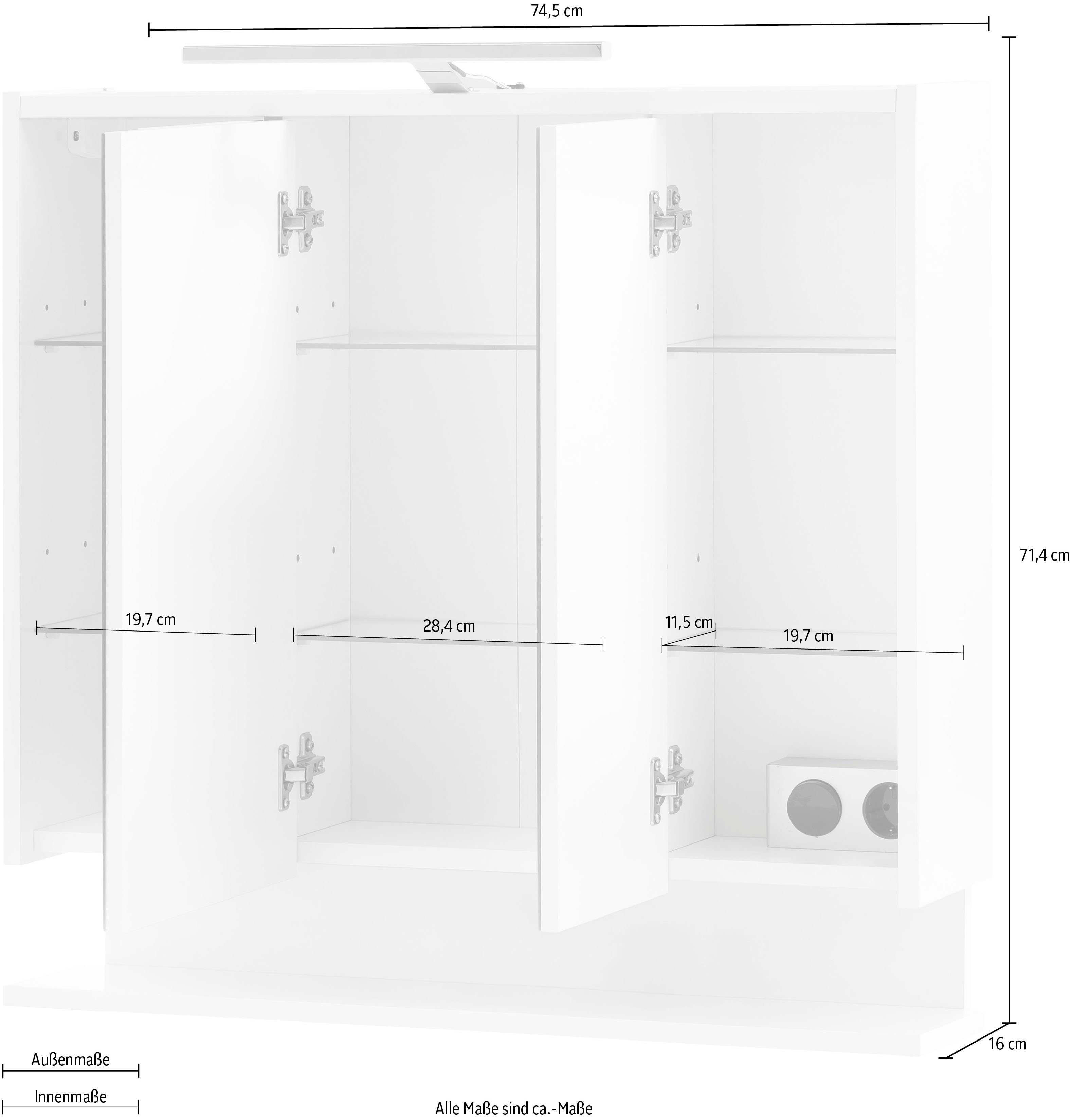 INOSIGN Spiegelkast List Breedte 74,5 cm