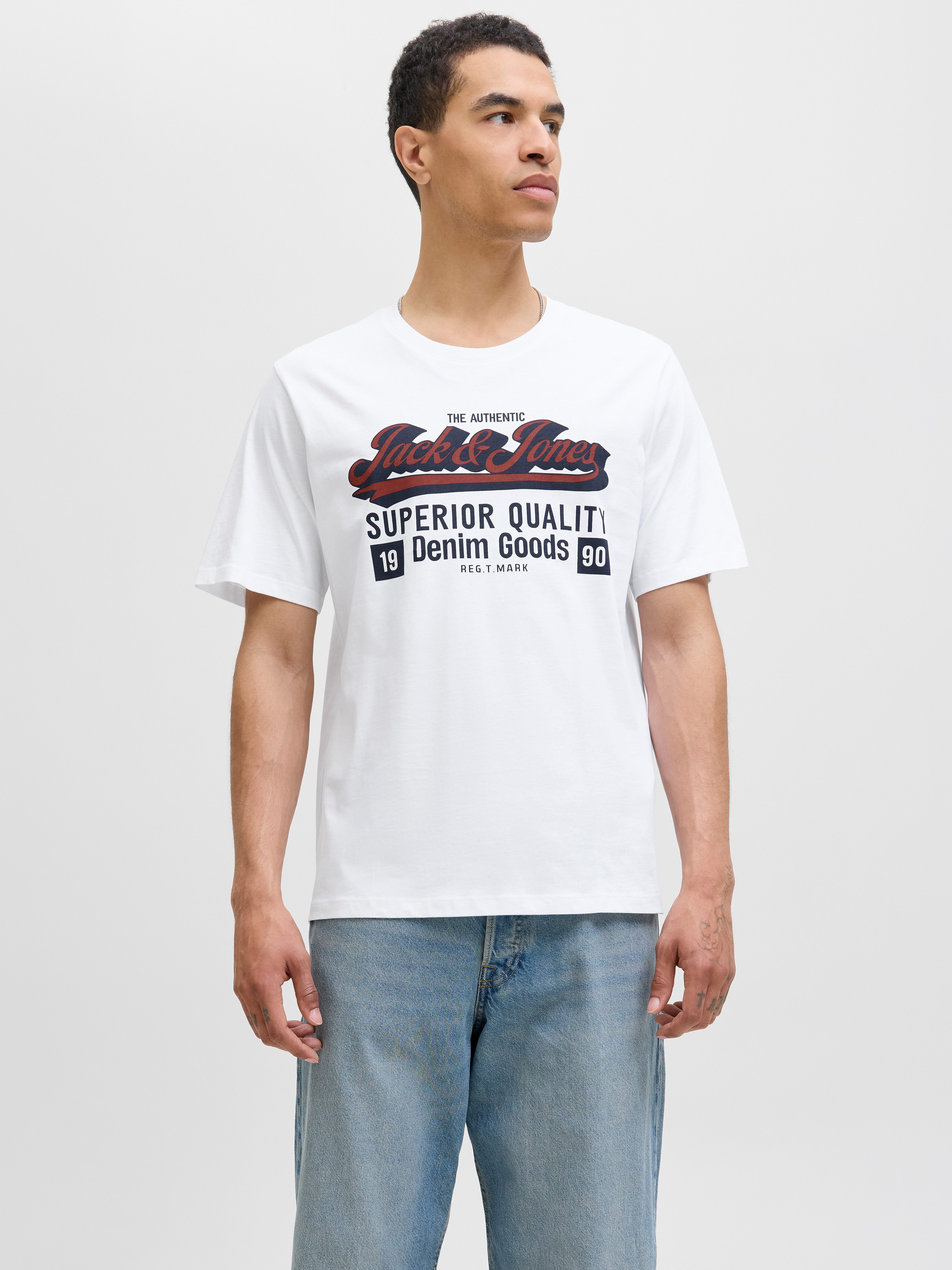 Jack & Jones Shirt met ronde hals JJELOGO TEE SS O-NECK 2 COL AW25 5PK MP (set, 5-delig)