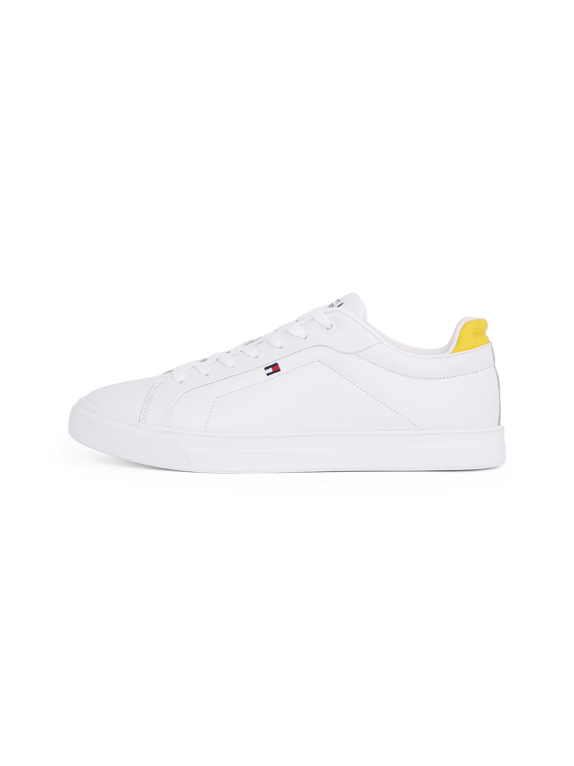 Tommy Hilfiger Sneakers ICON COURT PINPERF LTH , vrijetijdsschoen, lage schoen, veterschoenen met zacht gepolsterde schacht