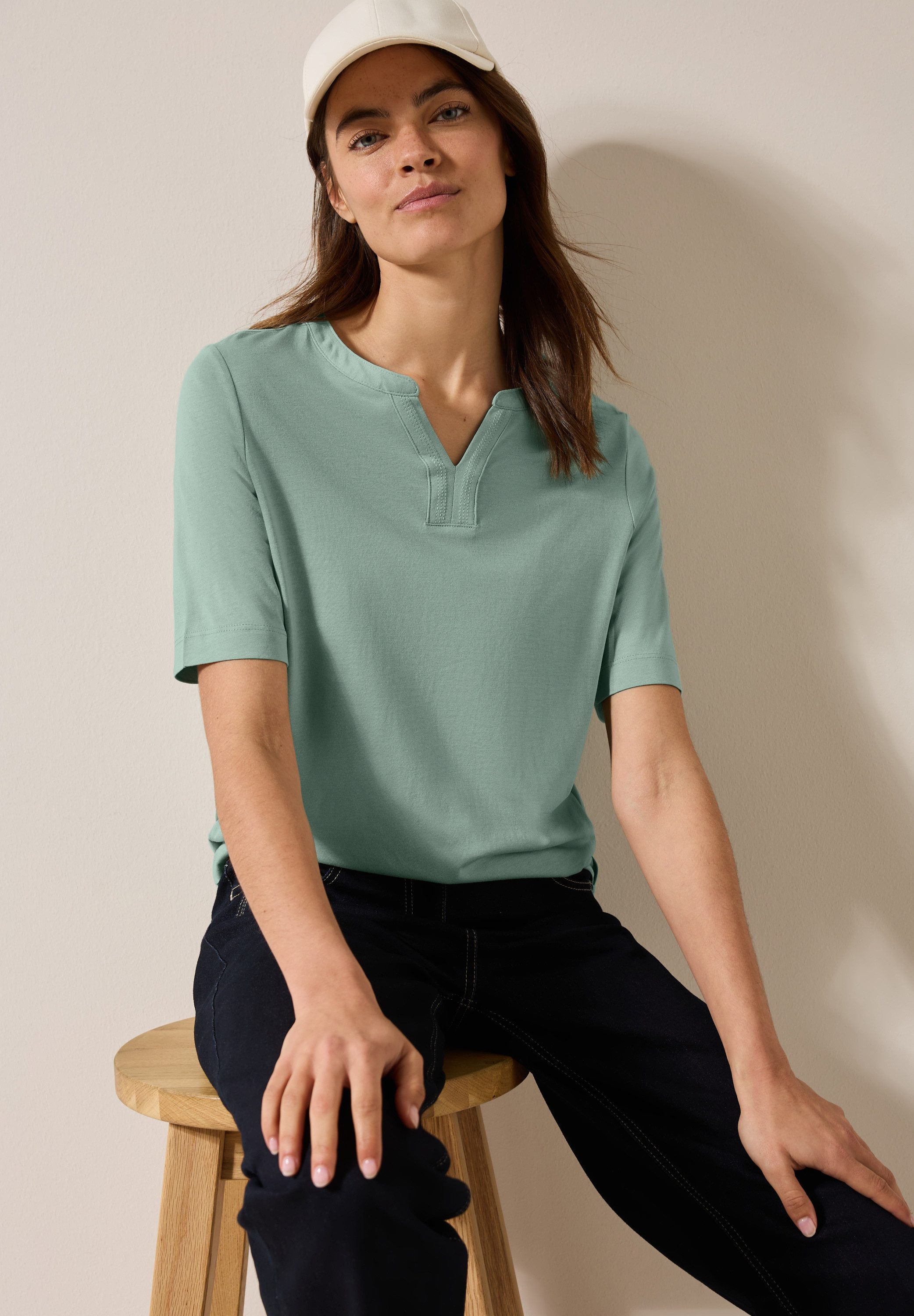 Cecil T-shirt in tuniek-look