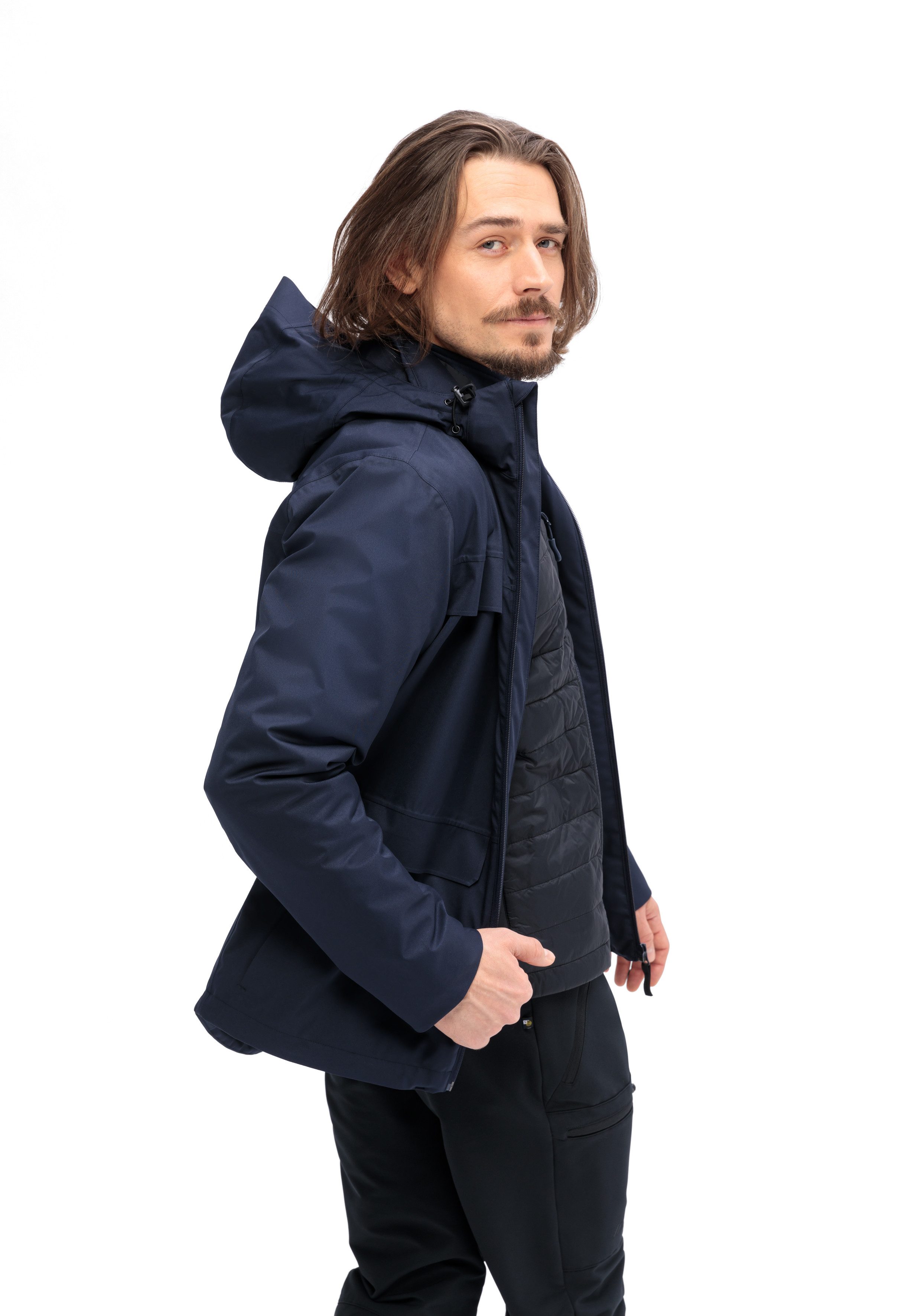 Maier Sports Functioneel jack WOUT Heren outdoor-jack, wind/waterdicht, 2 ritszakken en capuchon