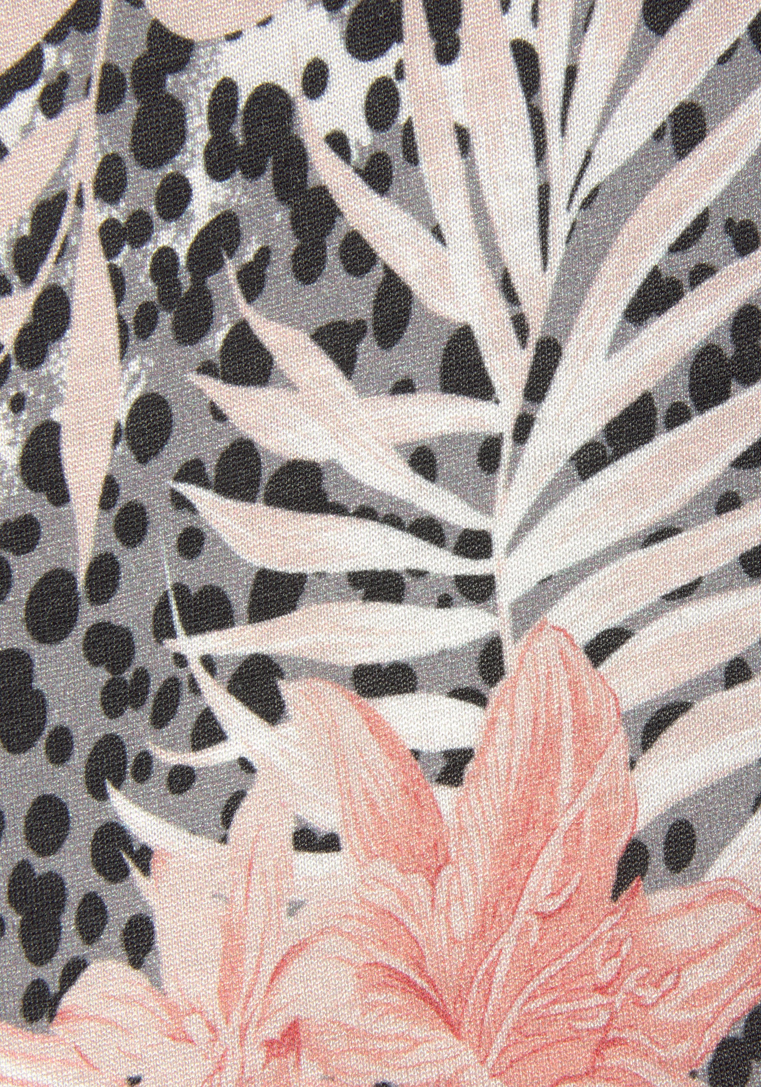 Buffalo Jerseyjurk met all-over print en rok met volants, mini jurk, zomerjurk, strandjurk