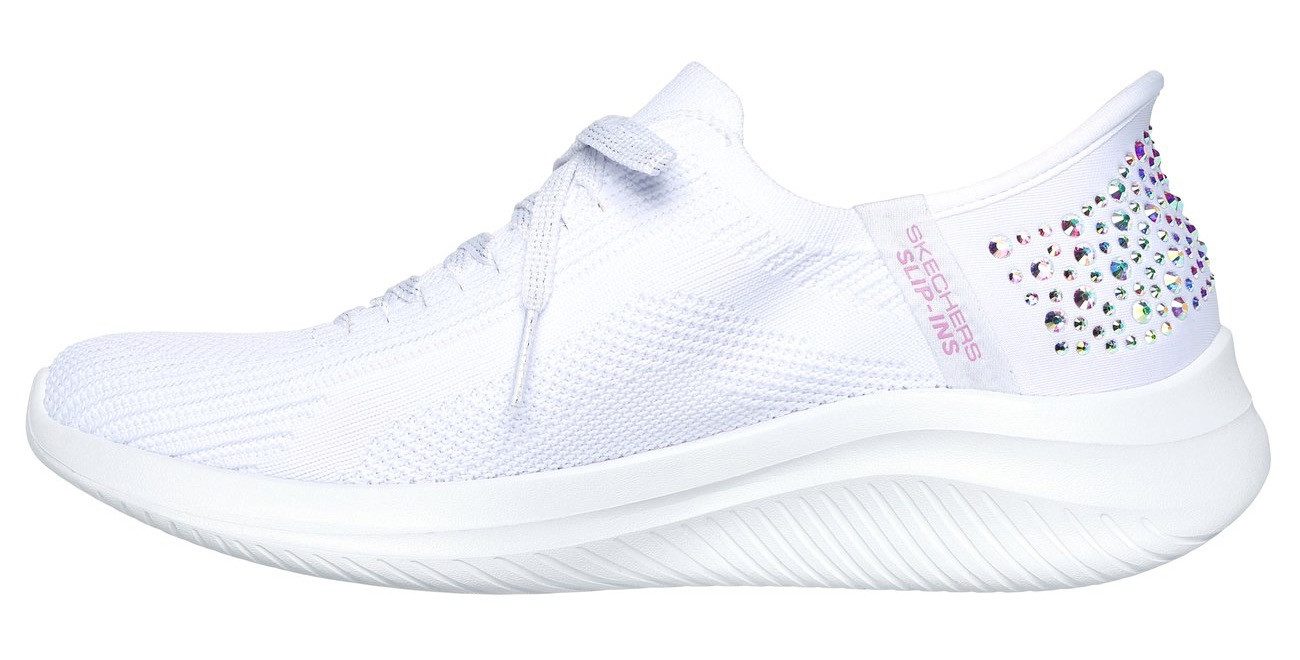 Skechers Slip-on sneakers ULTRA FLEX 3.0-SHINING GLITZ , comfortschoen, slipper, sneaker met coole glitter-nieten