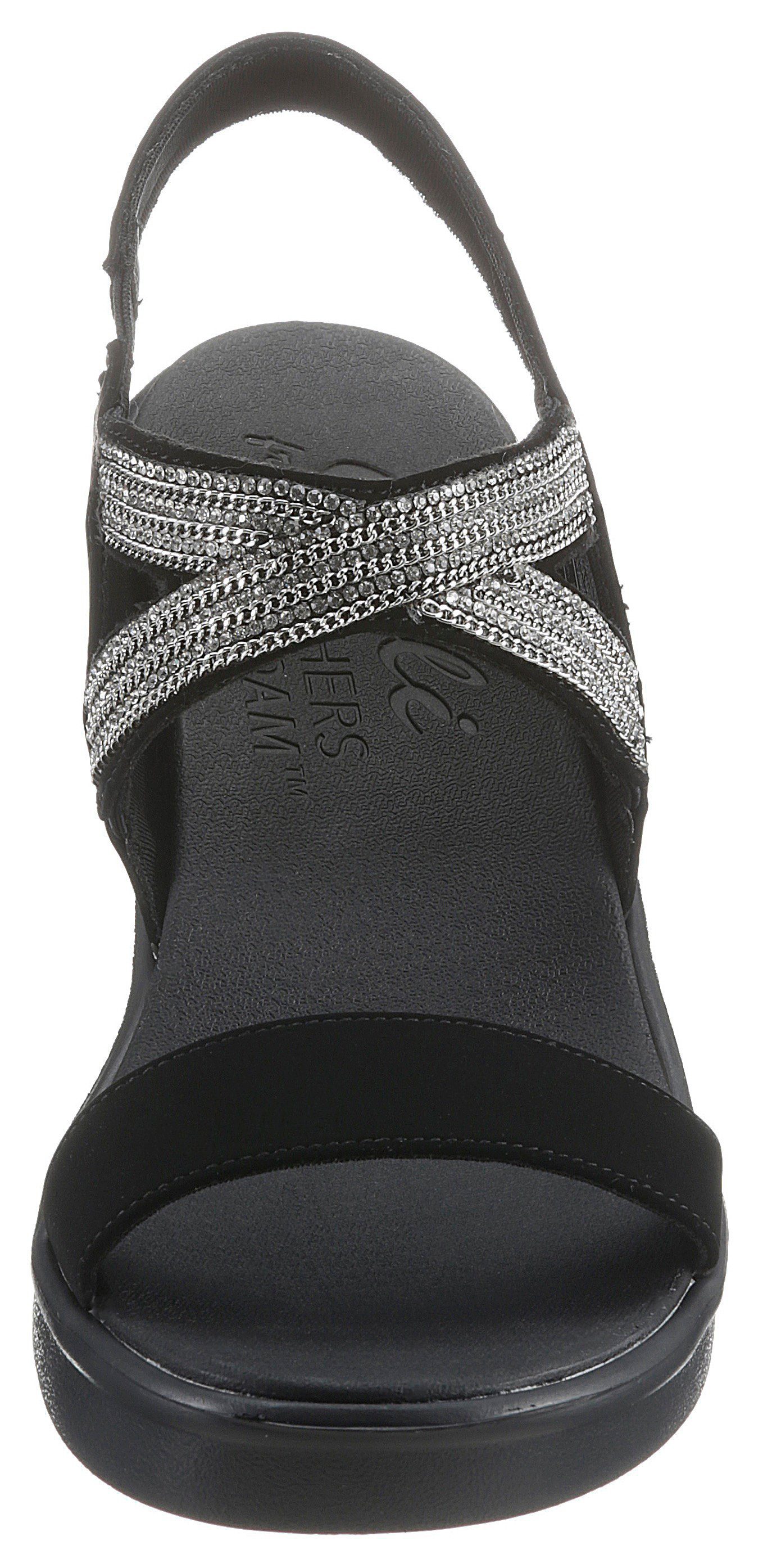 Skechers Sleehaksandaaltjes RUMBLE ON CHART TOPPER zomerschoen, sandaal, sleehak, met elastische bandjes